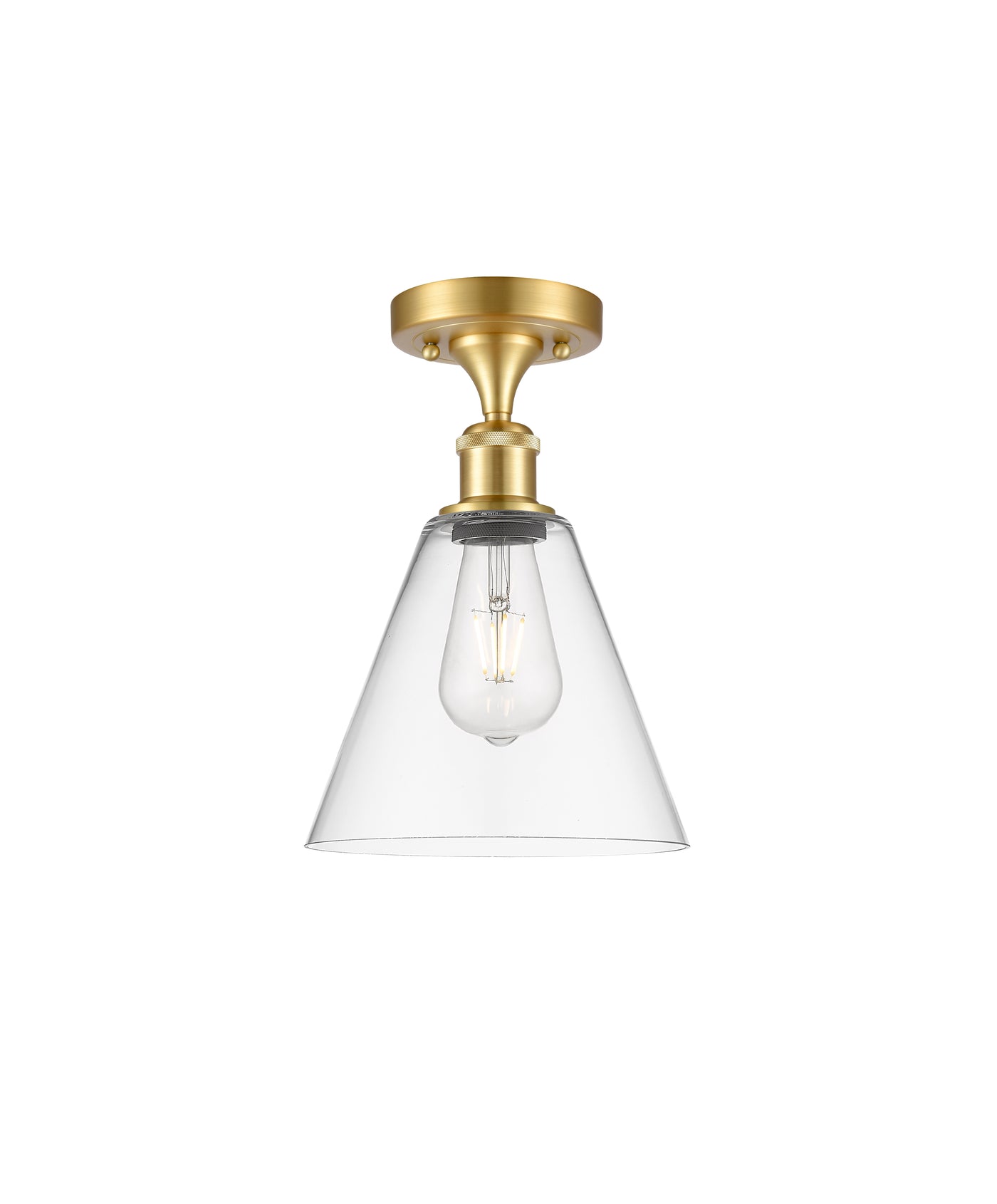 Ballston Semi-Flush Mount White Polished Chrome