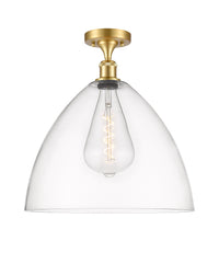 Ballston Semi-Flush Mount White Chrome Brass