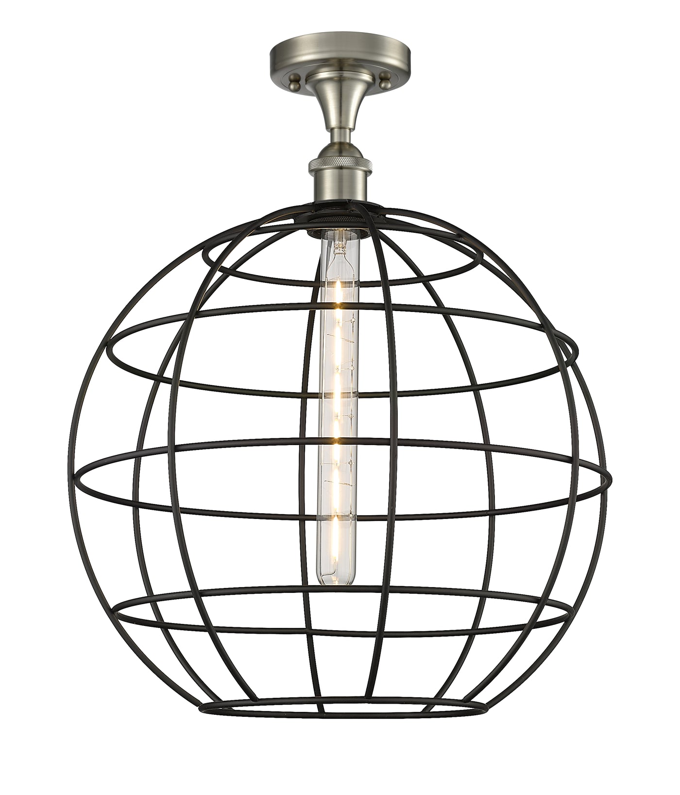 Ballston Semi-Flush Mount Satin Nickel