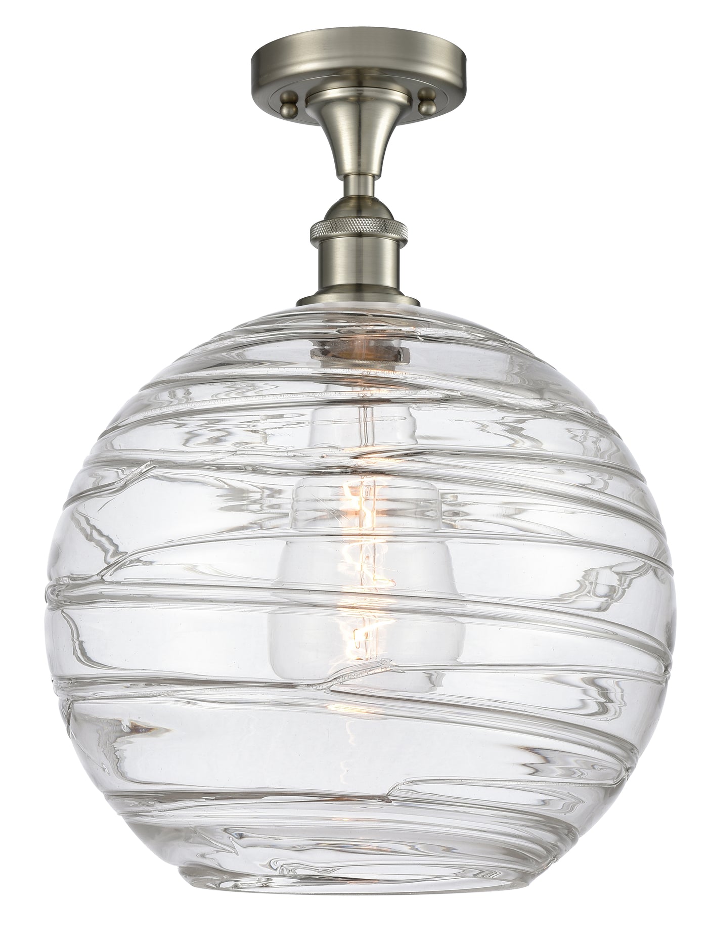 Ballston Semi-Flush Mount Chrome White