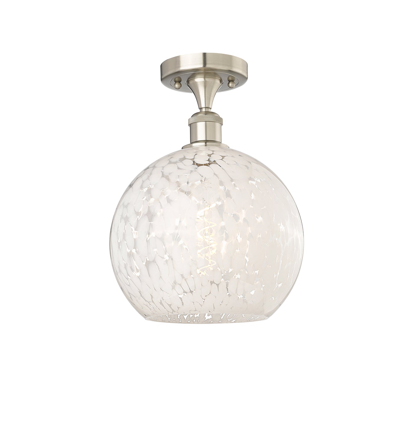 Ballston Semi-Flush Mount White Polished Chrome