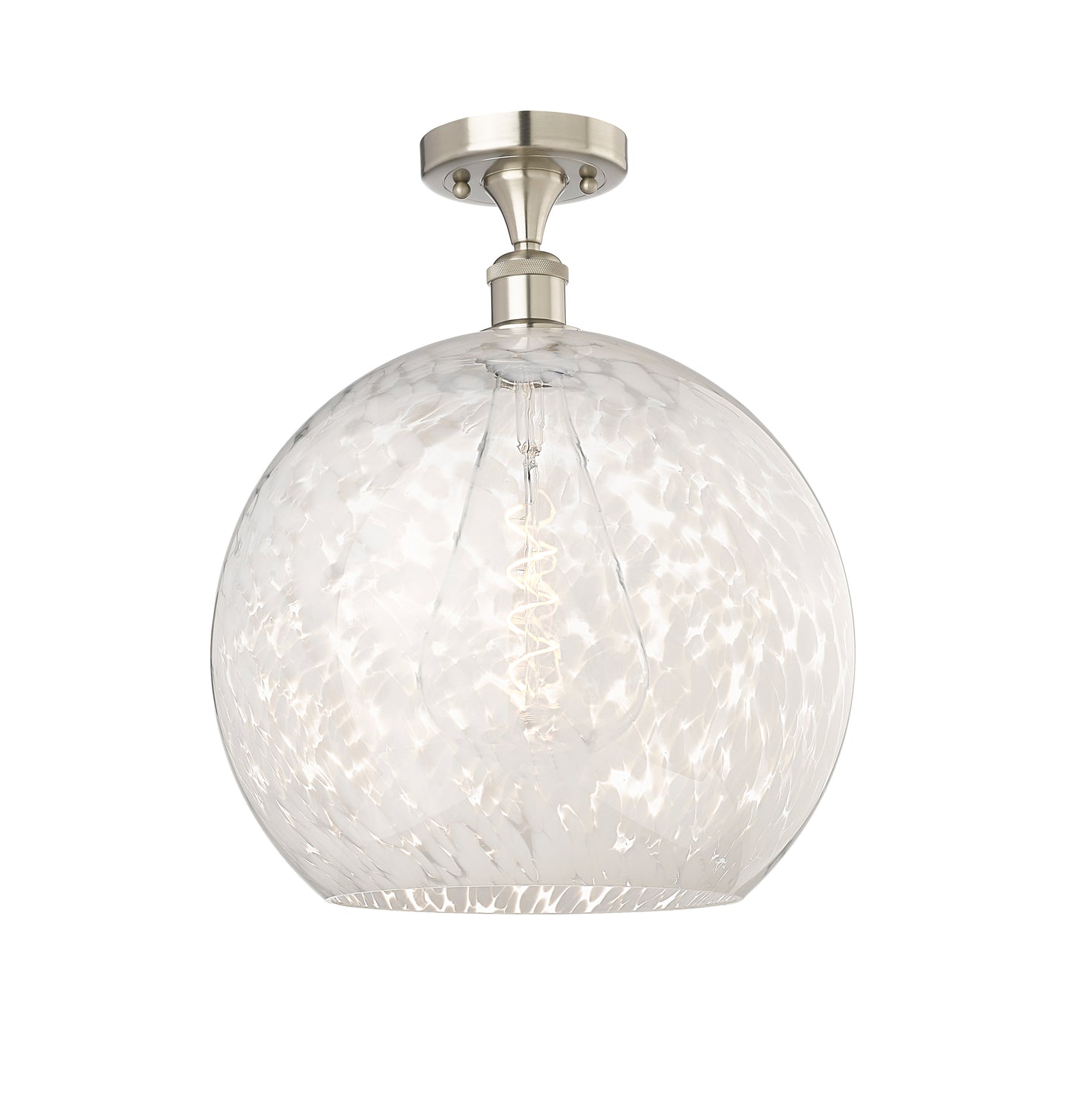 Ballston Semi-Flush Mount White Polished Chrome