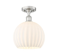 Ballston Semi-Flush Mount White Glass Brass