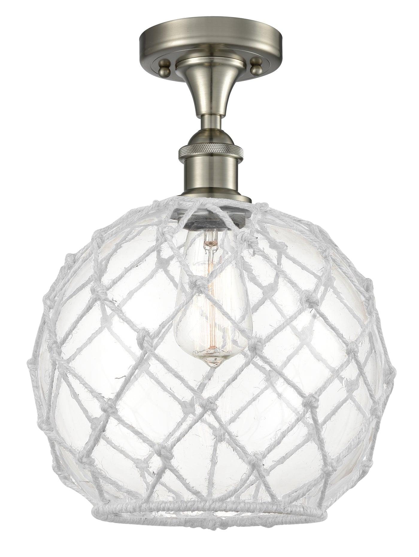 Ballston Semi-Flush Mount White Chrome