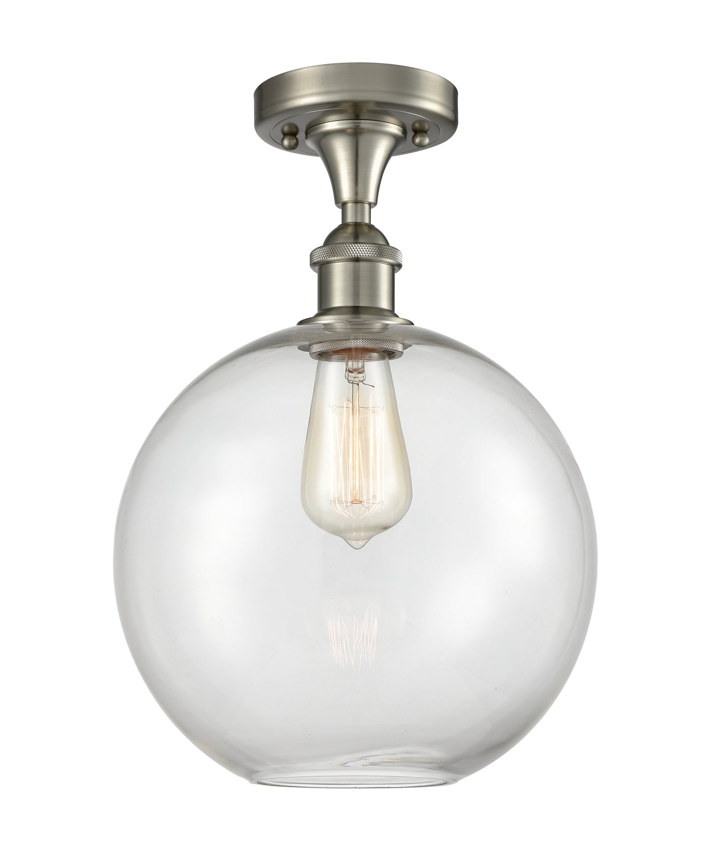 Ballston Semi-Flush Mount White Chrome Finish