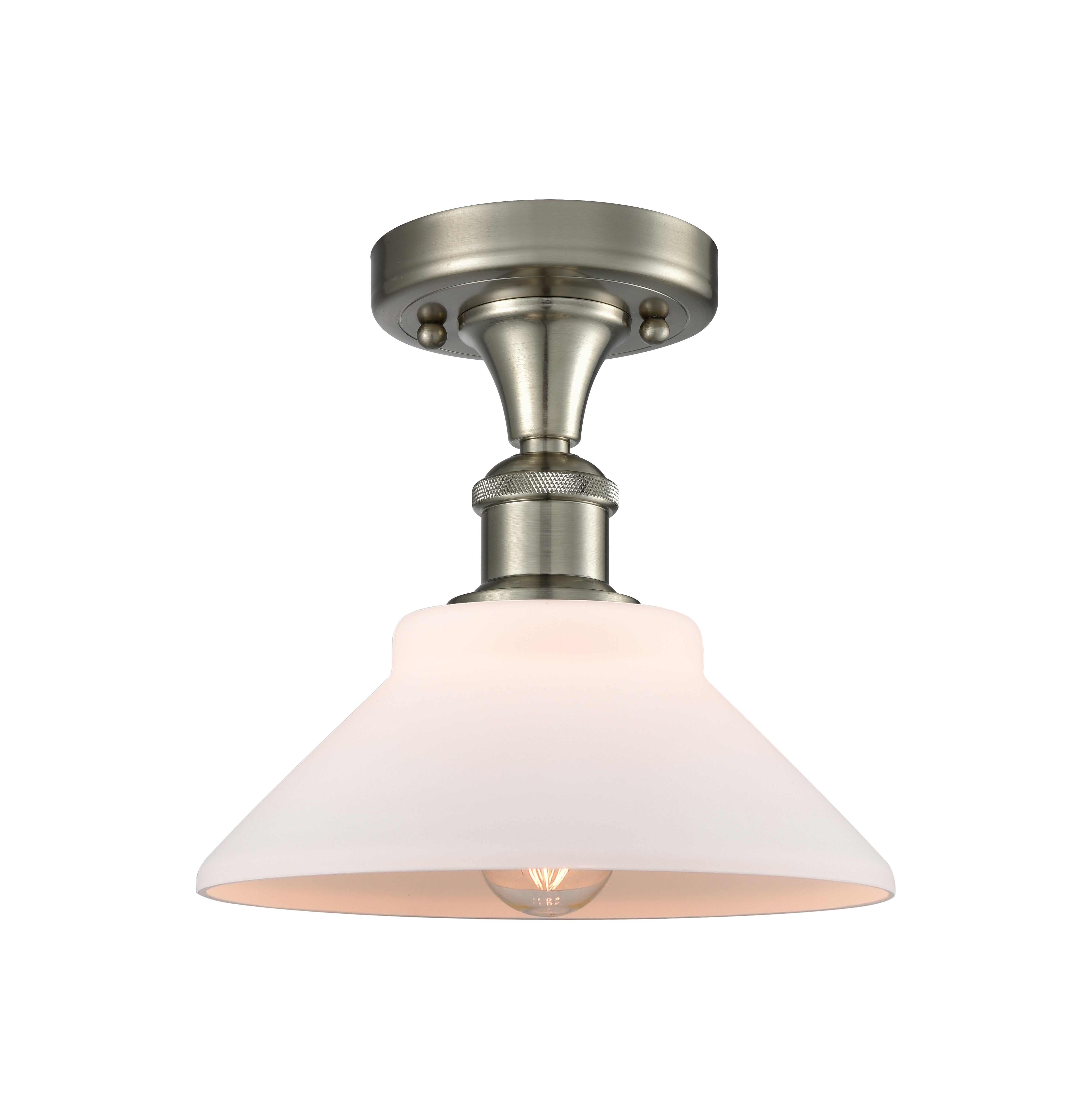Ballston Semi-Flush Mount White Cast Brass