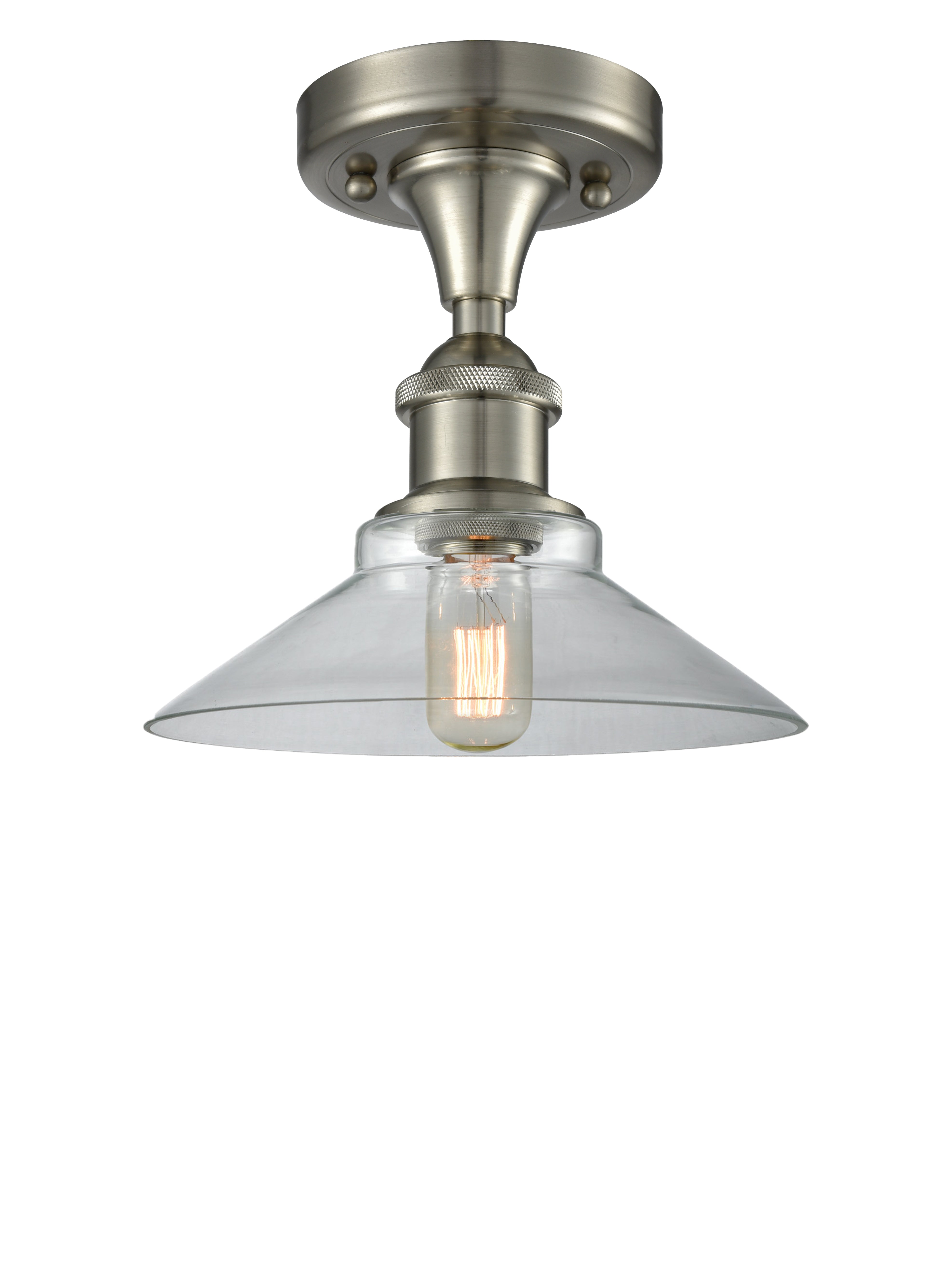Ballston Semi-Flush Mount White Cast Brass