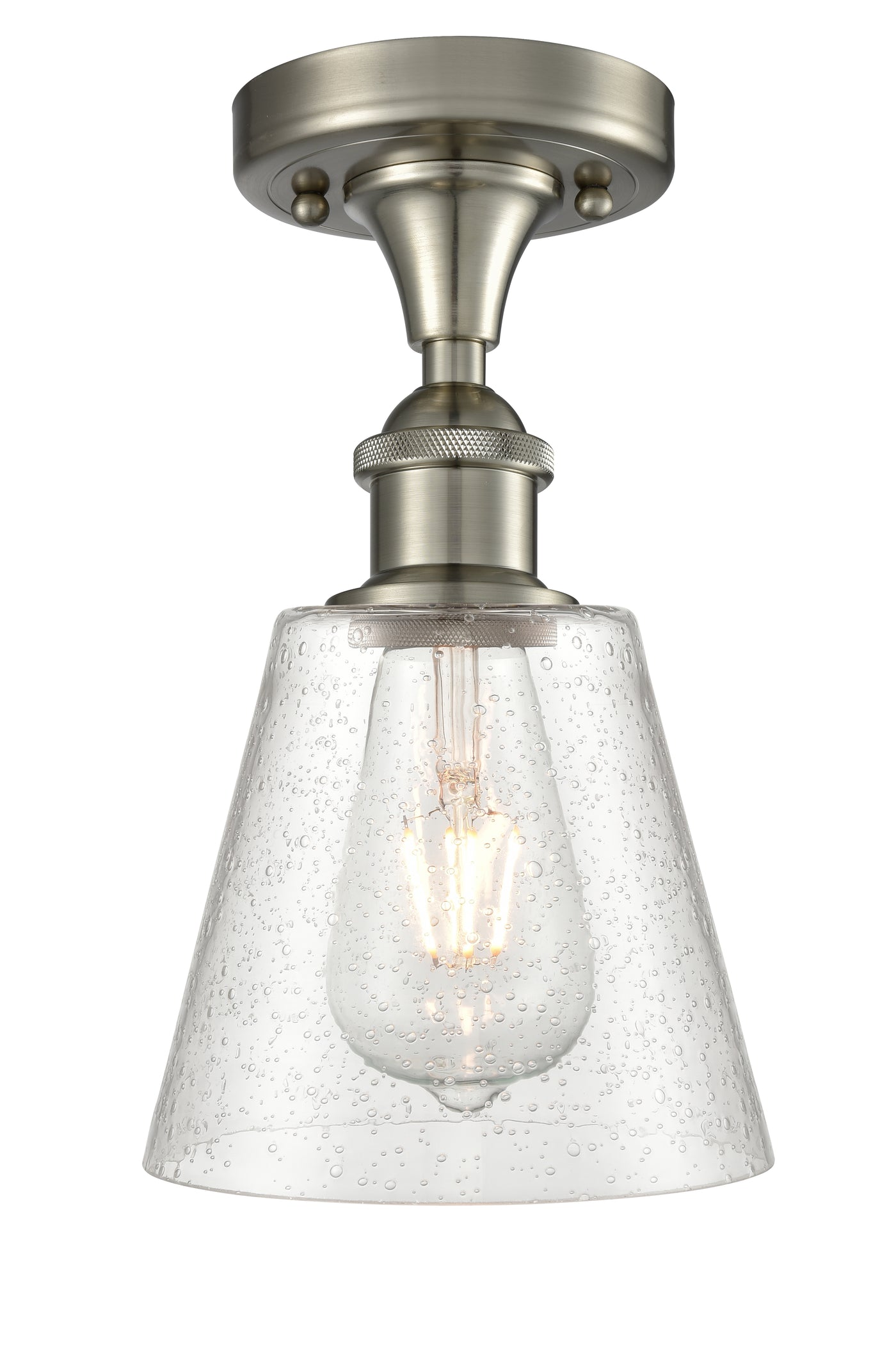 Ballston Semi-Flush White Chrome Cast Brass