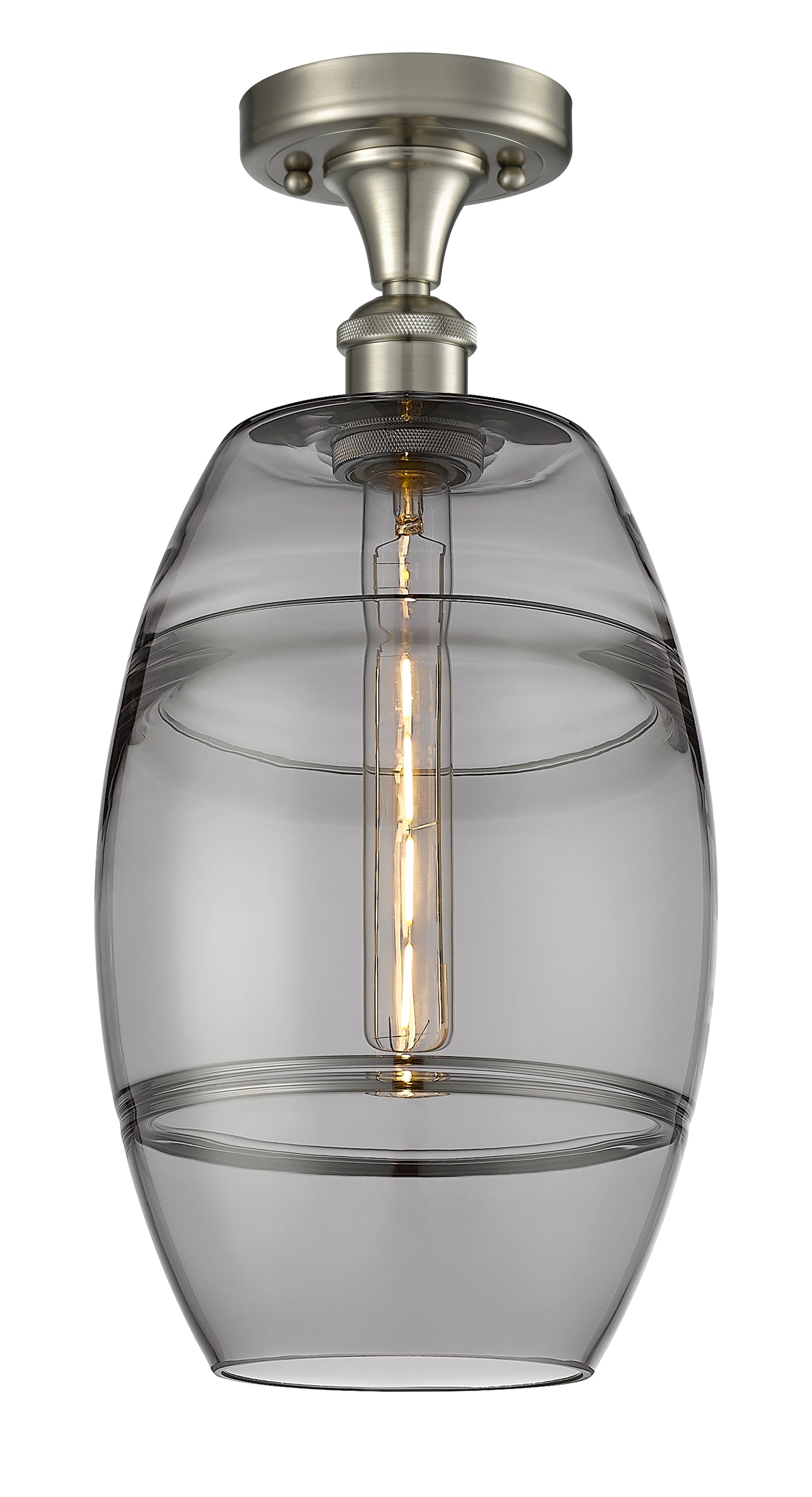 Ballston Semi-Flush Mount Cast Brass White