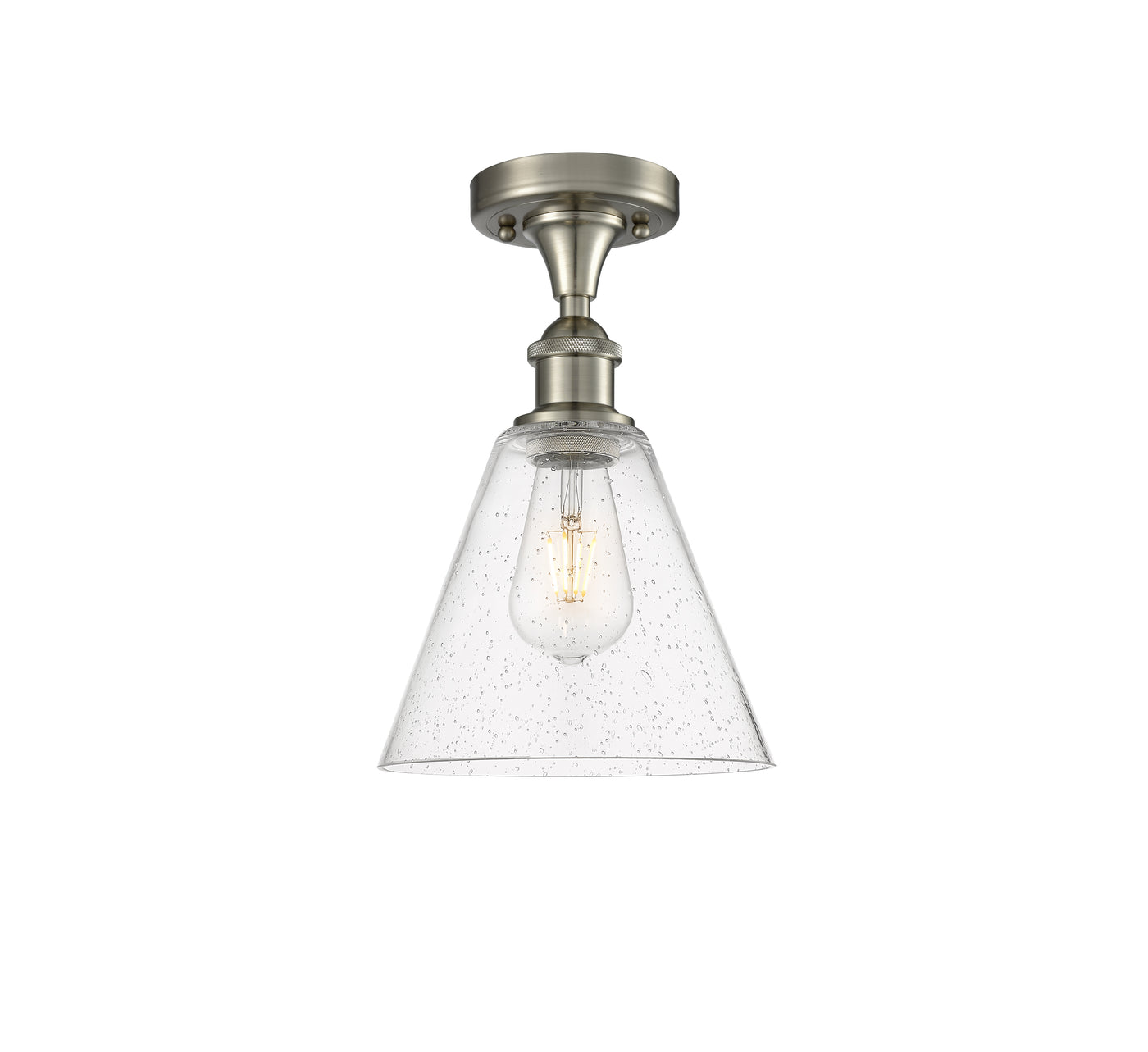 Ballston Semi-Flush Mount White Polished Chrome