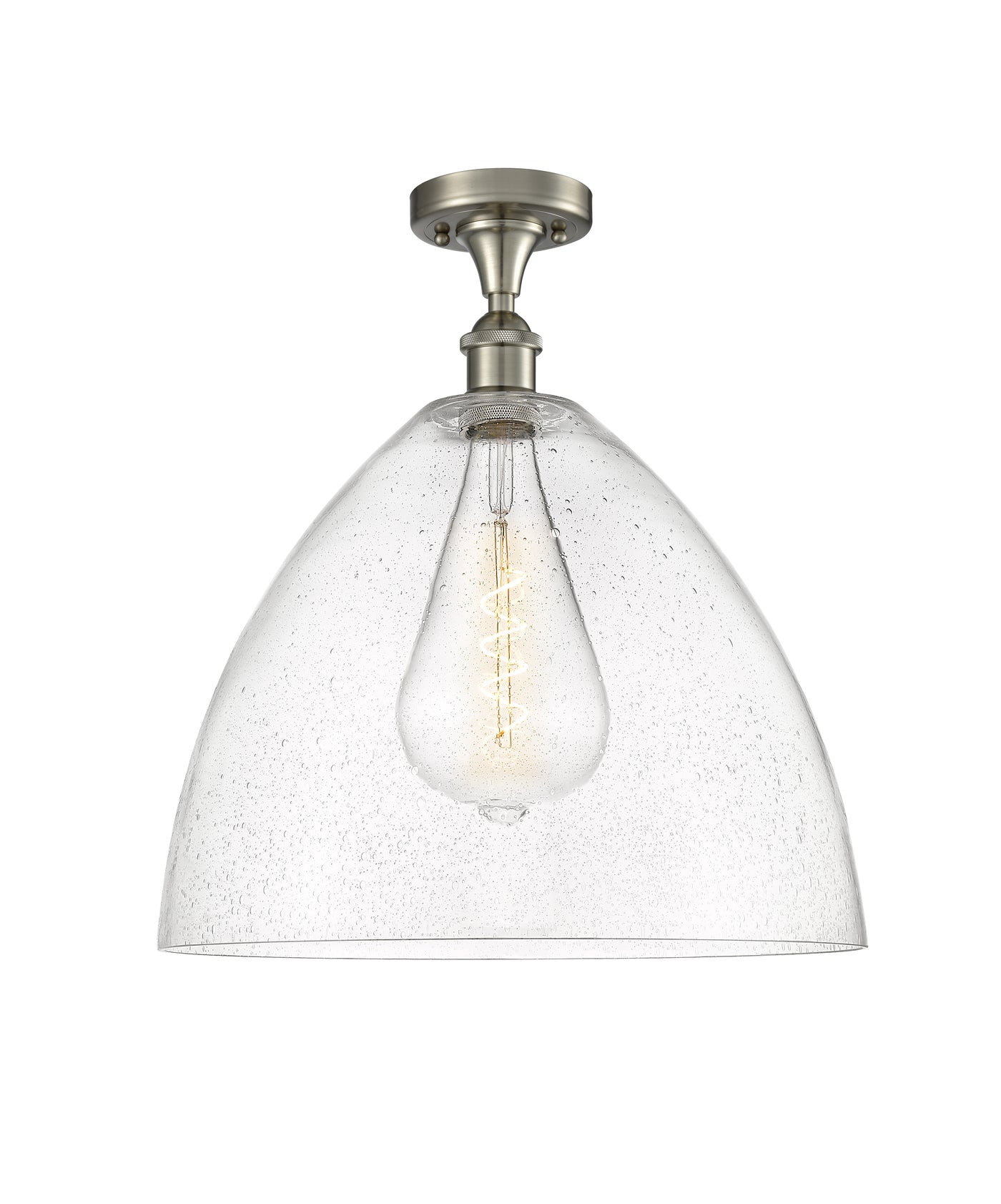 Ballston Semi-Flush Mount White Chrome Brass