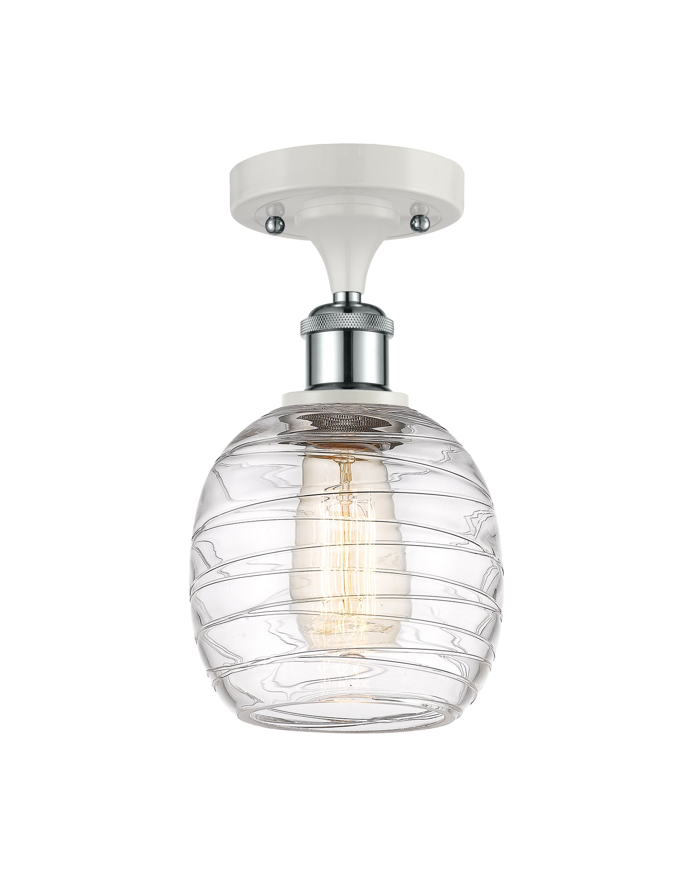 Ballston Semi-Flush Mount White Chrome