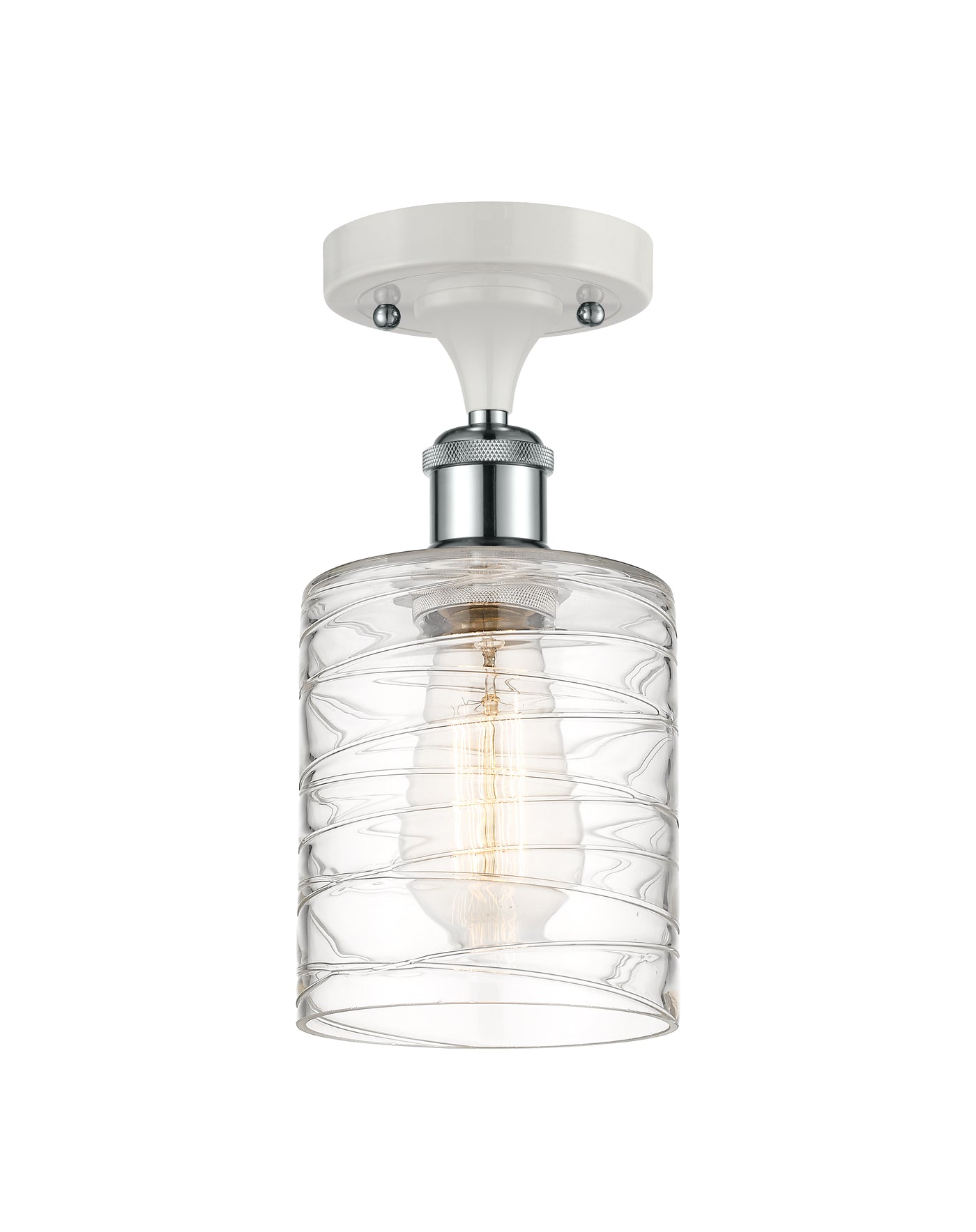 Ballston Semi-Flush Mount White Steel