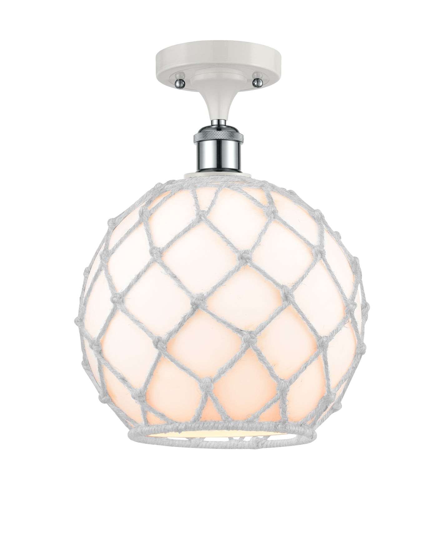 Ballston Semi-Flush Mount White Chrome