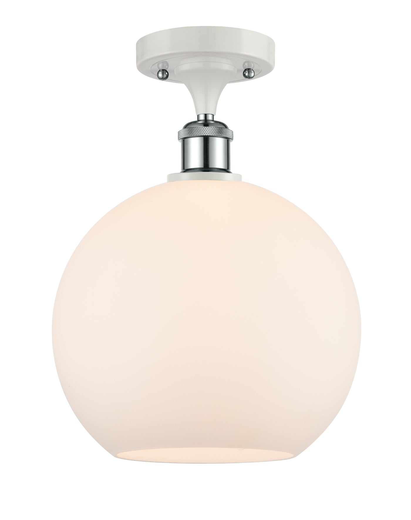 Ballston Semi-Flush Mount White Chrome Finish