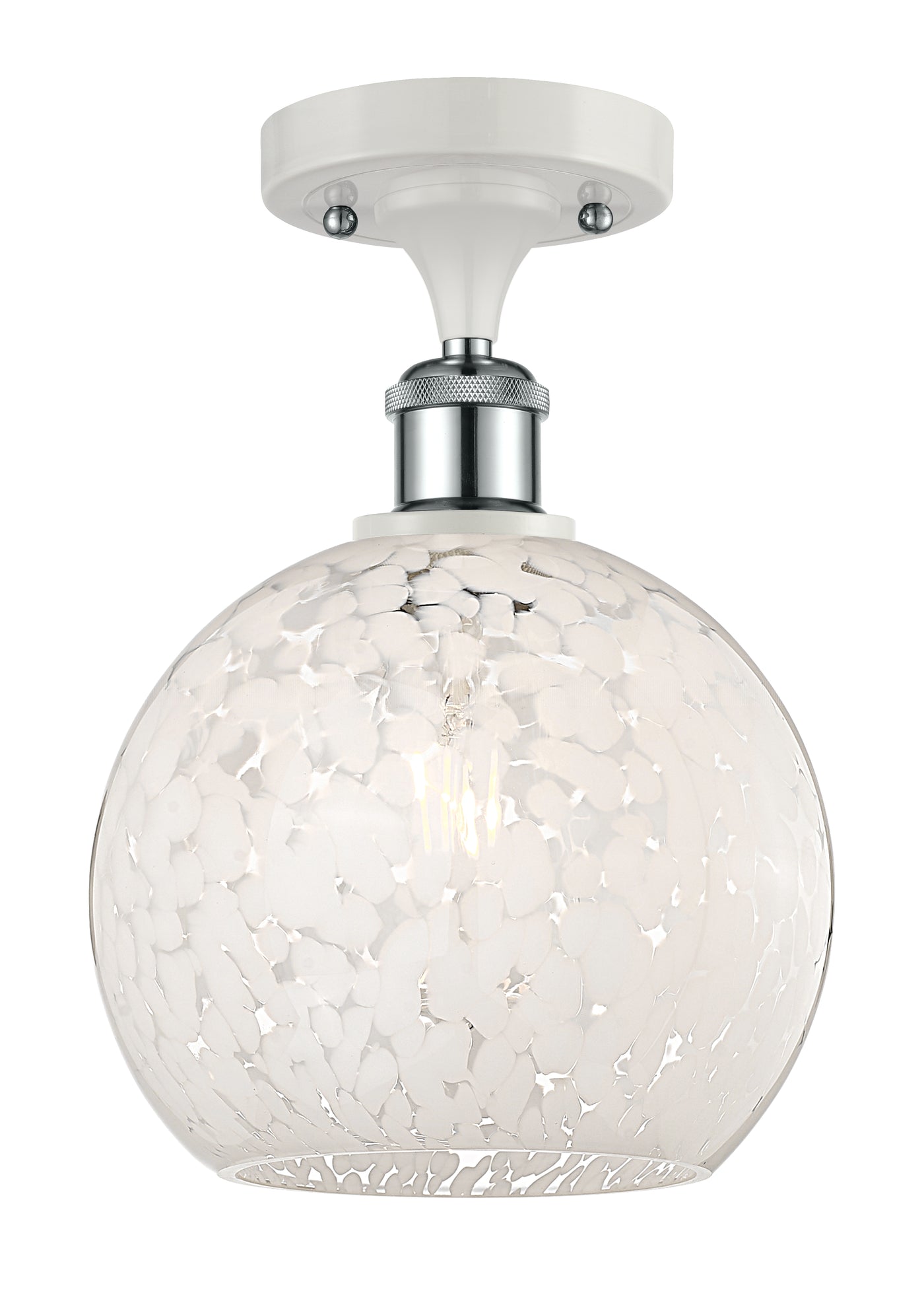 Ballston Semi-Flush Mount White Polished Chrome