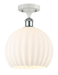 Ballston Semi-Flush Mount White Glass Brass