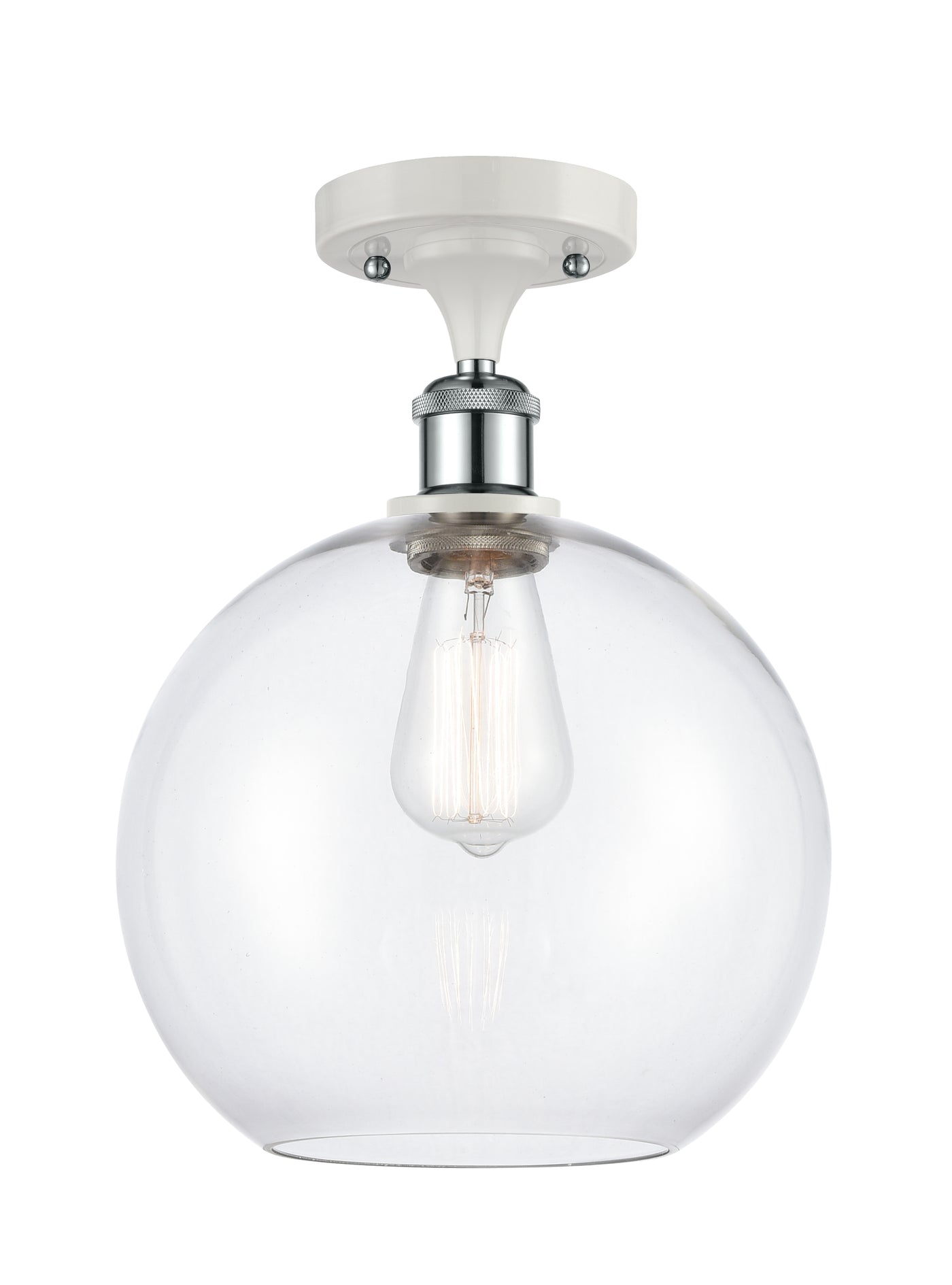 Ballston Semi-Flush Mount White Chrome