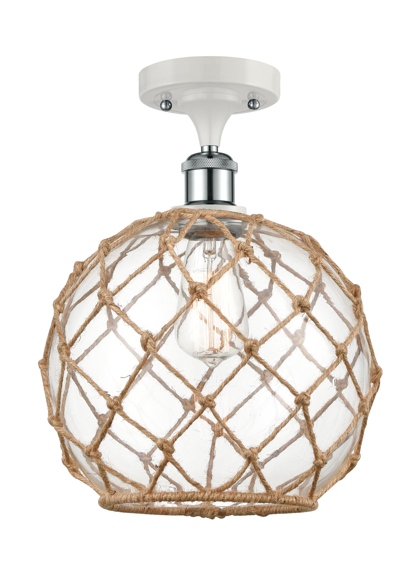 Ballston Semi-Flush Mount White Chrome