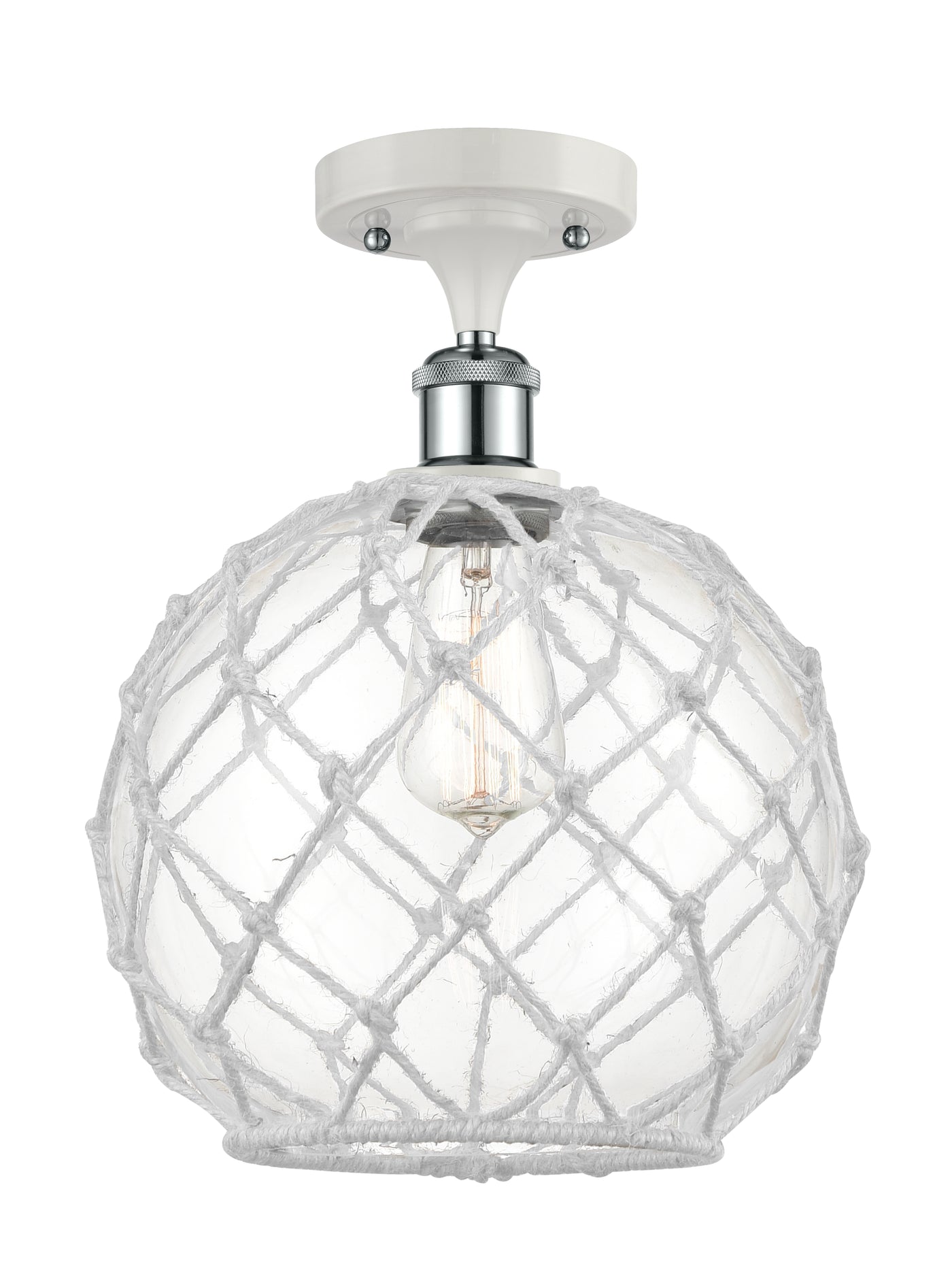 Ballston Semi-Flush Mount White Chrome