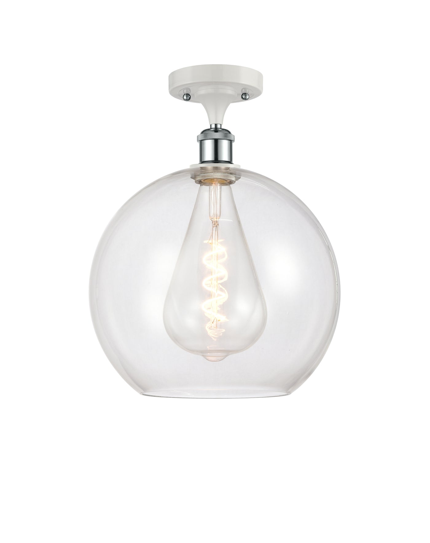 Ballston Semi-Flush Mount White Chrome