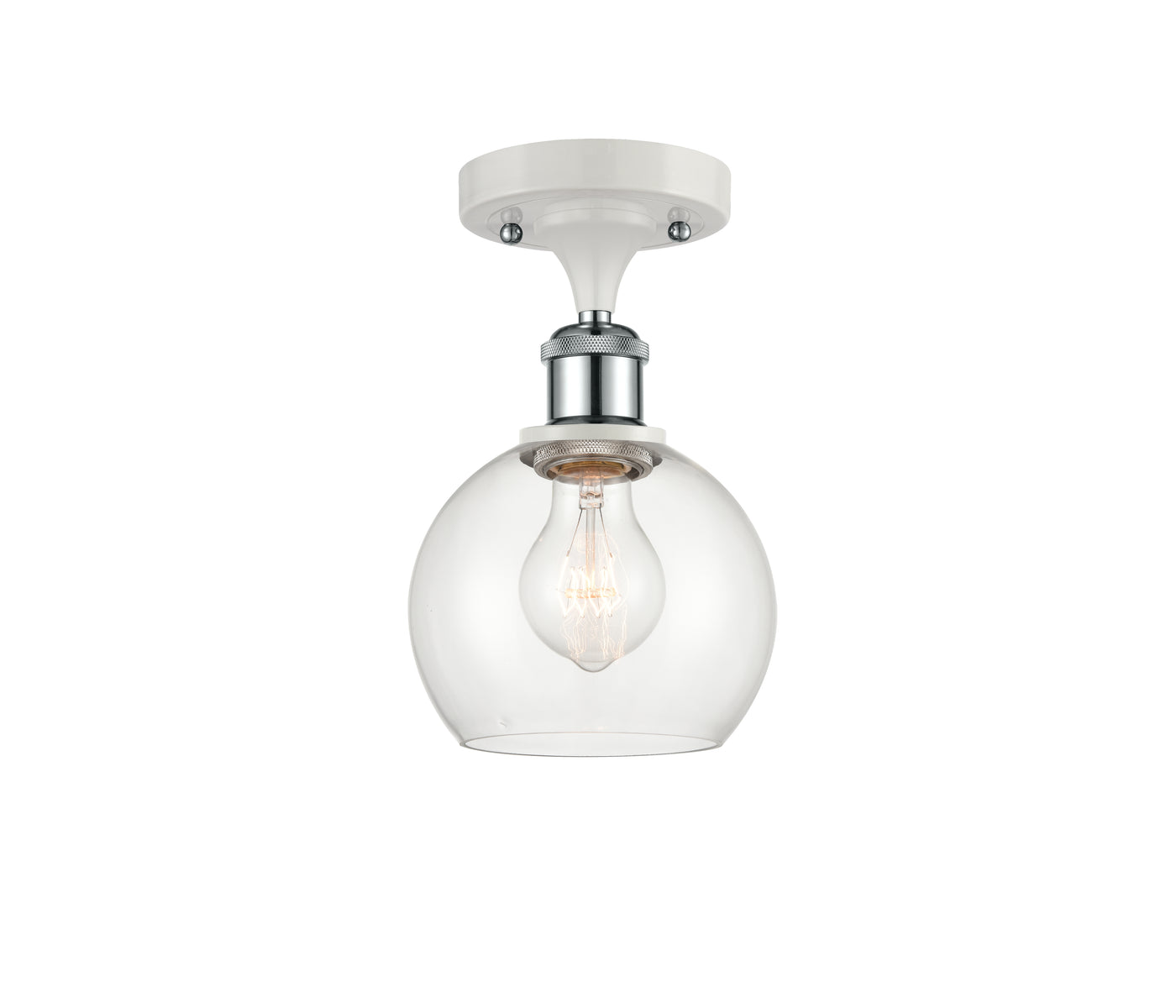Ballston Semi-Flush Mount White Chrome
