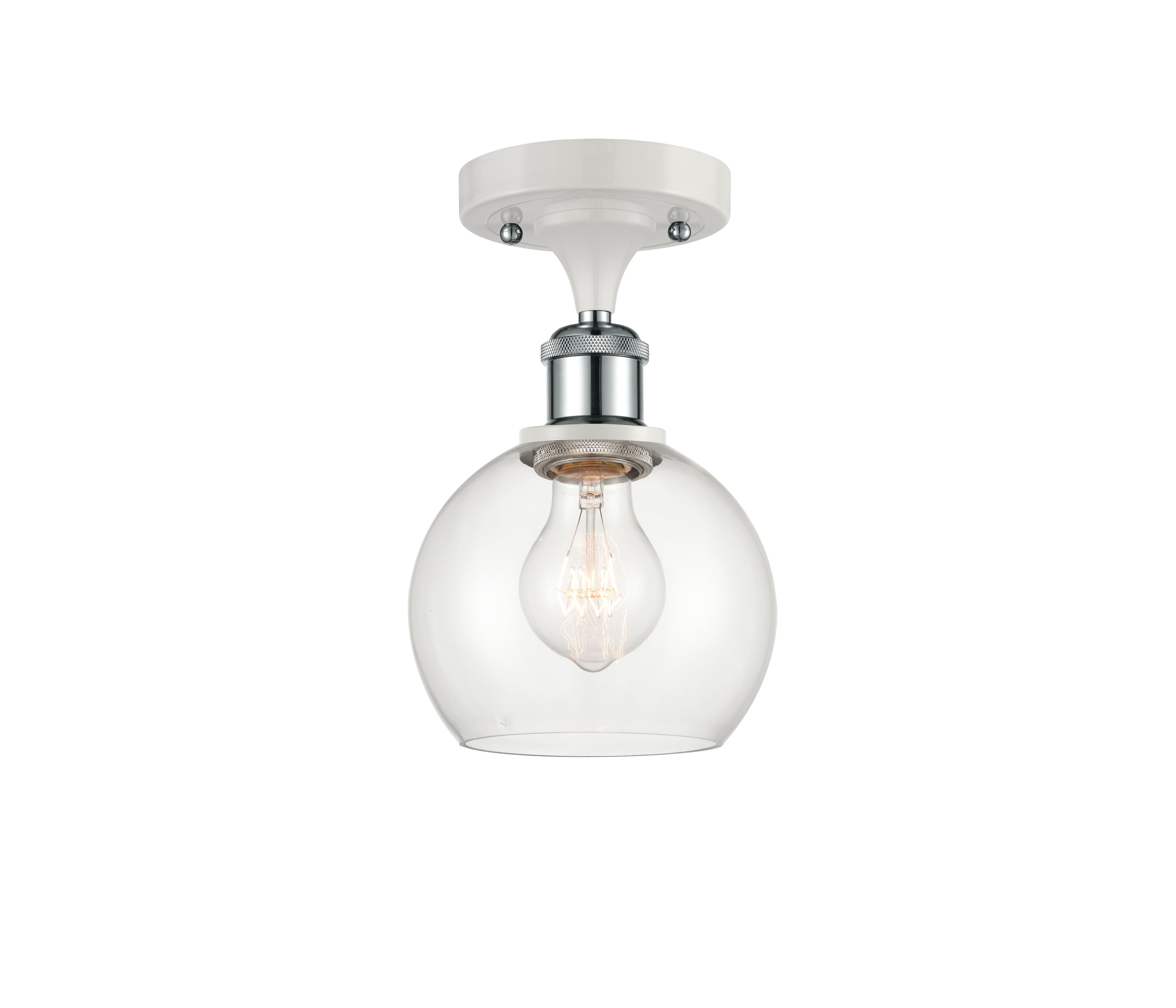Ballston Semi-Flush Mount White Chrome