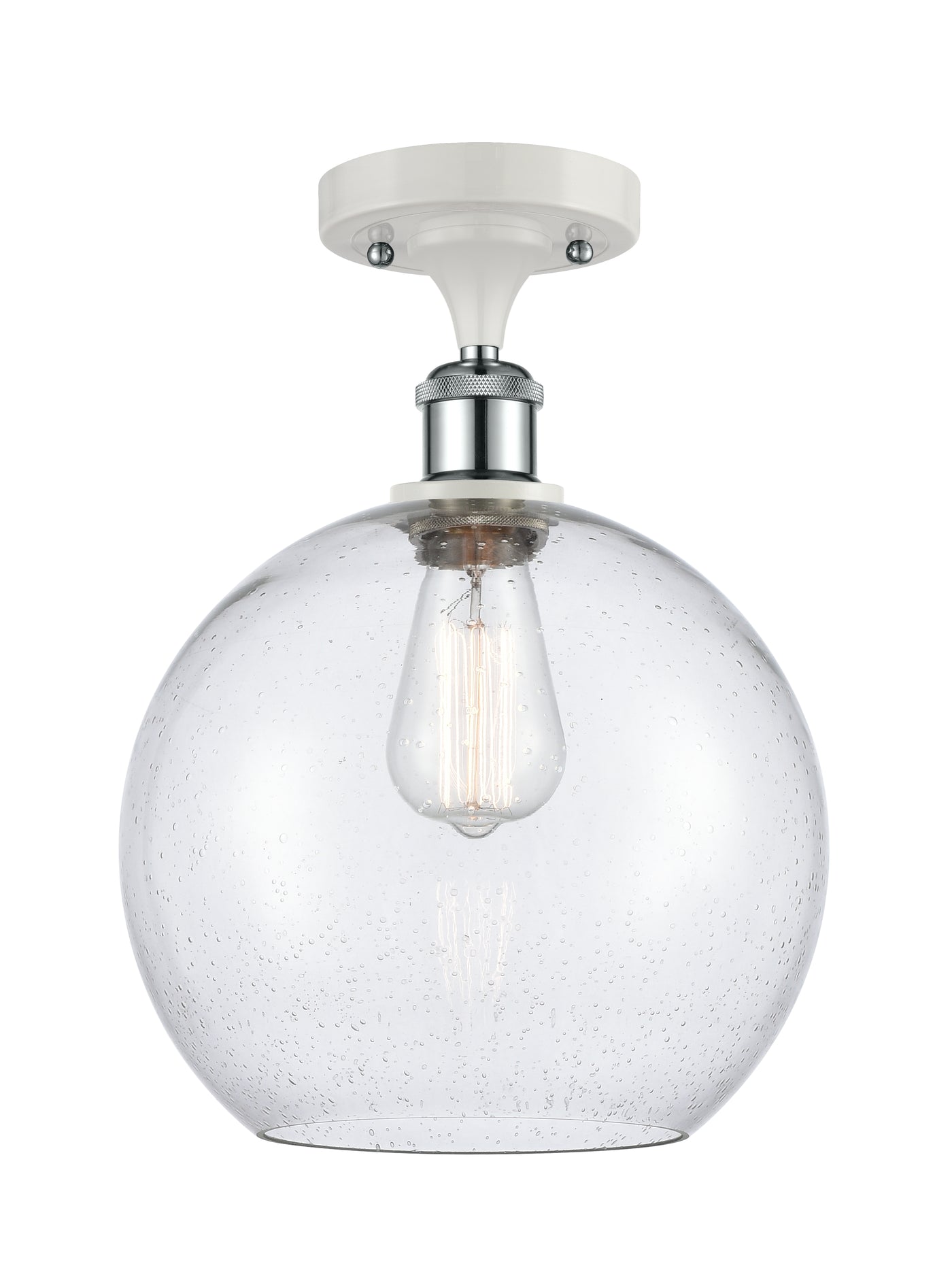 Ballston Semi-Flush Mount White Chrome Finish