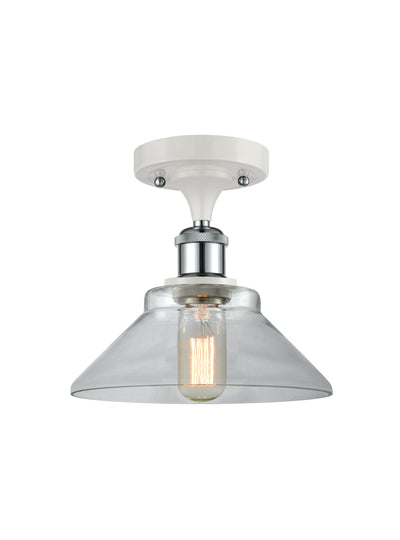 Ballston Semi-Flush Mount White Cast Brass