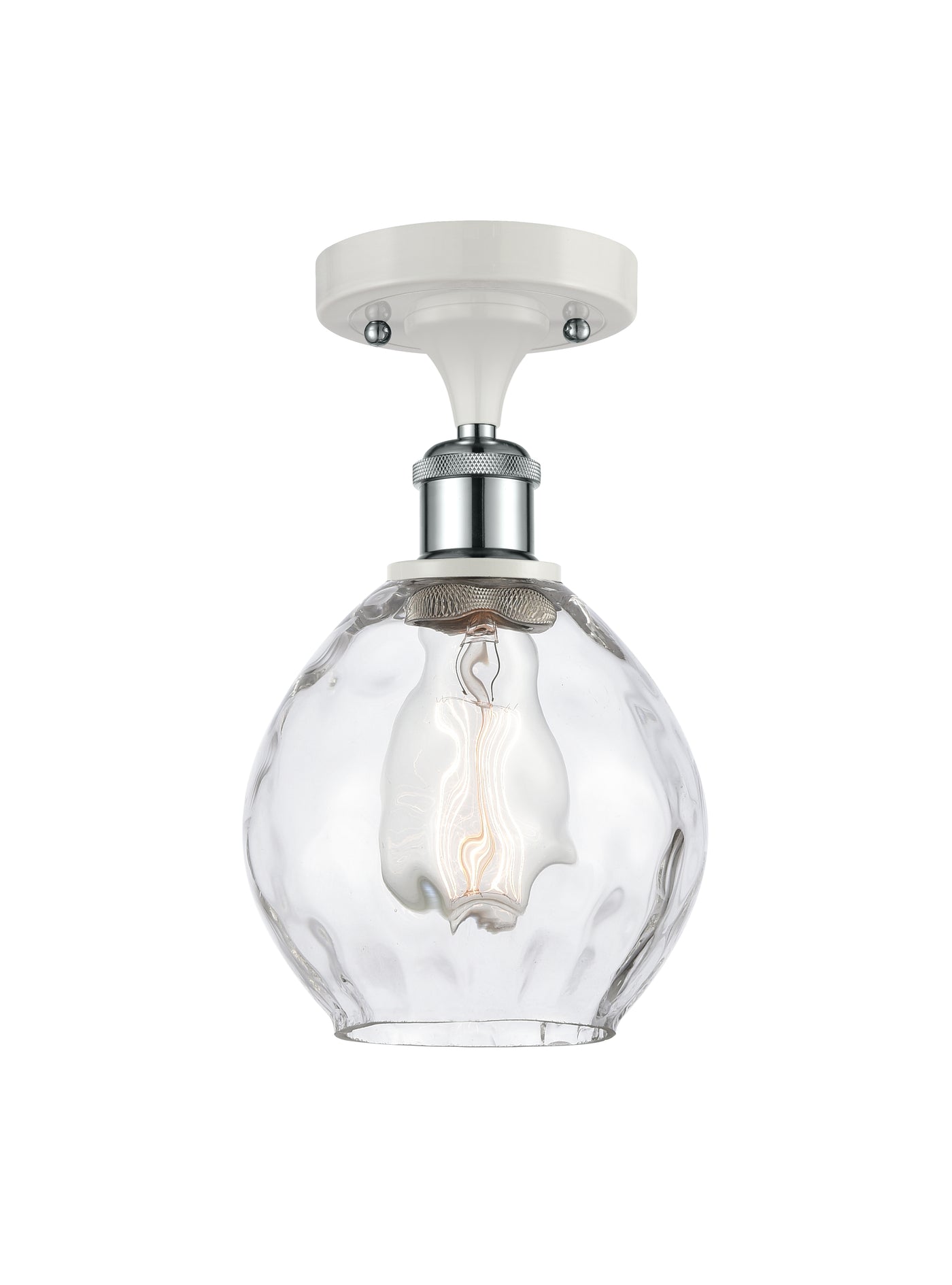 Ballston Semi-Flush Mount White Chrome