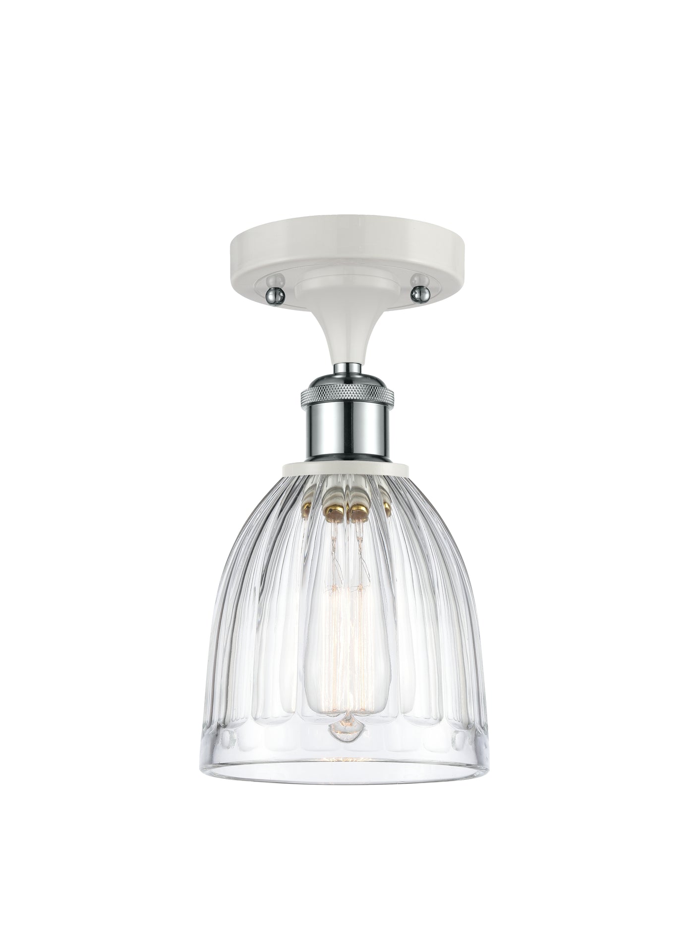 Ballston Semi-Flush Mount White Polished Chrome