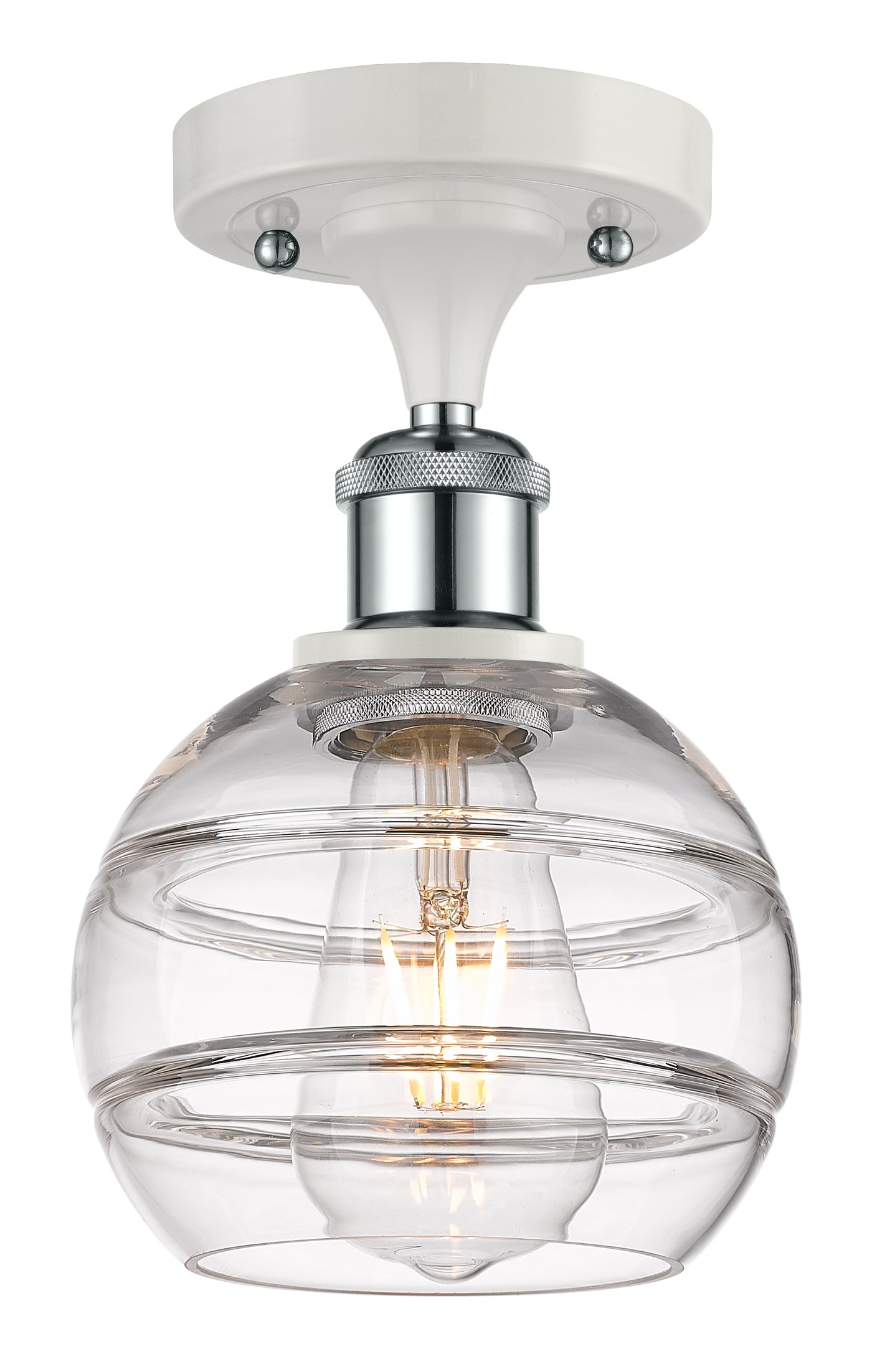 Ballston Semi-Flush Mount White Glass