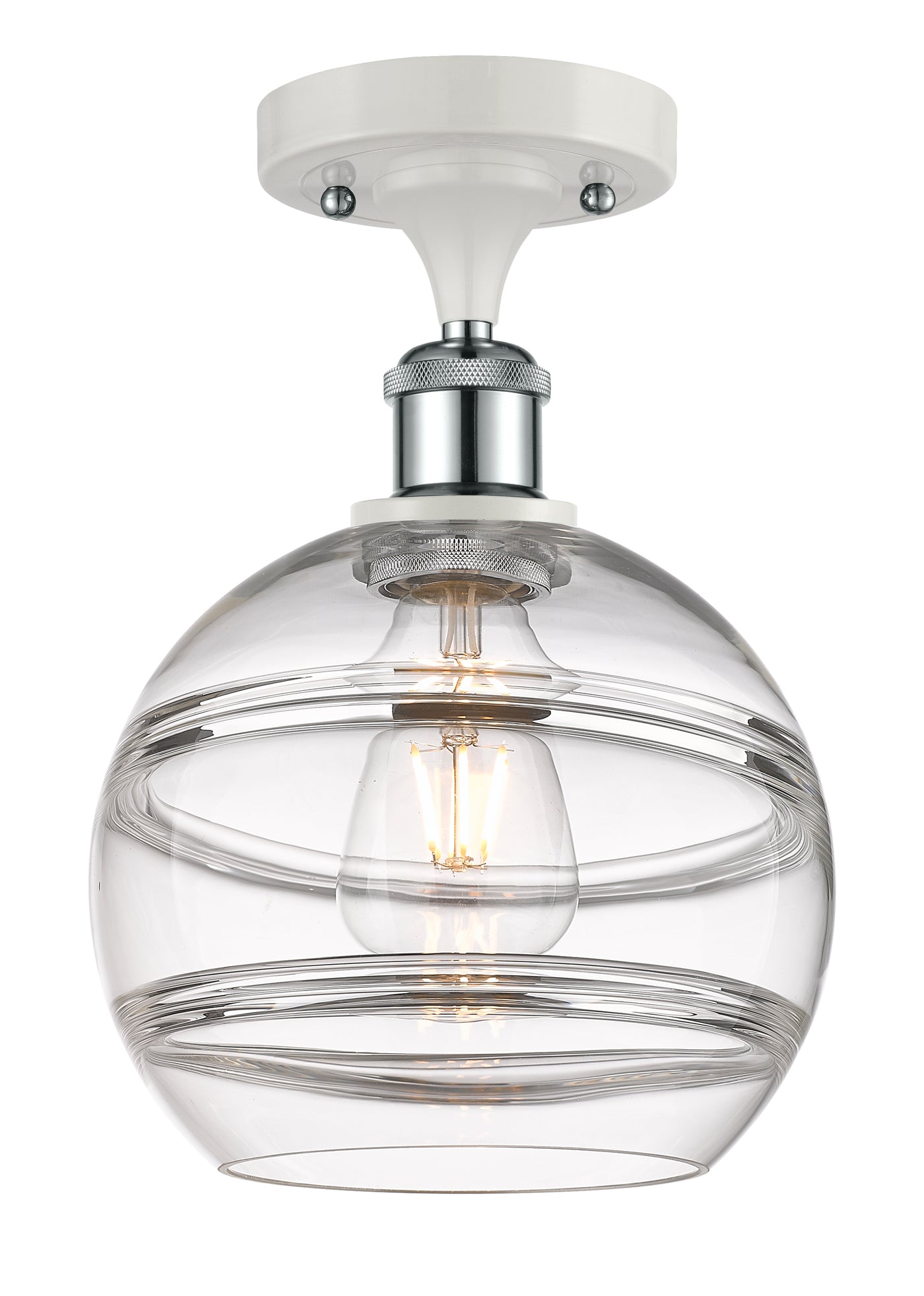 Ballston Semi-Flush Mount White Chrome