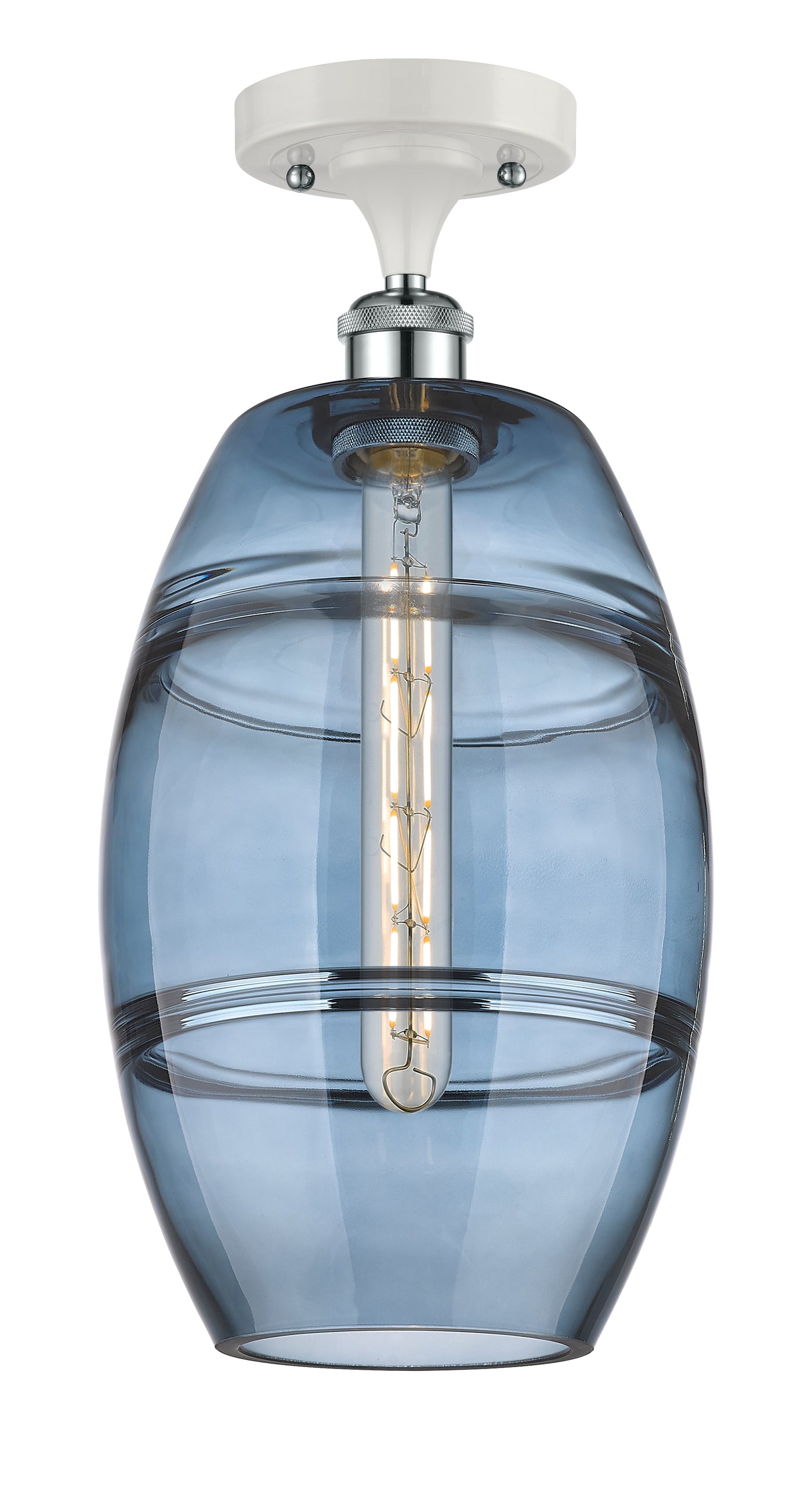 Ballston Semi-Flush Mount Cast Brass White
