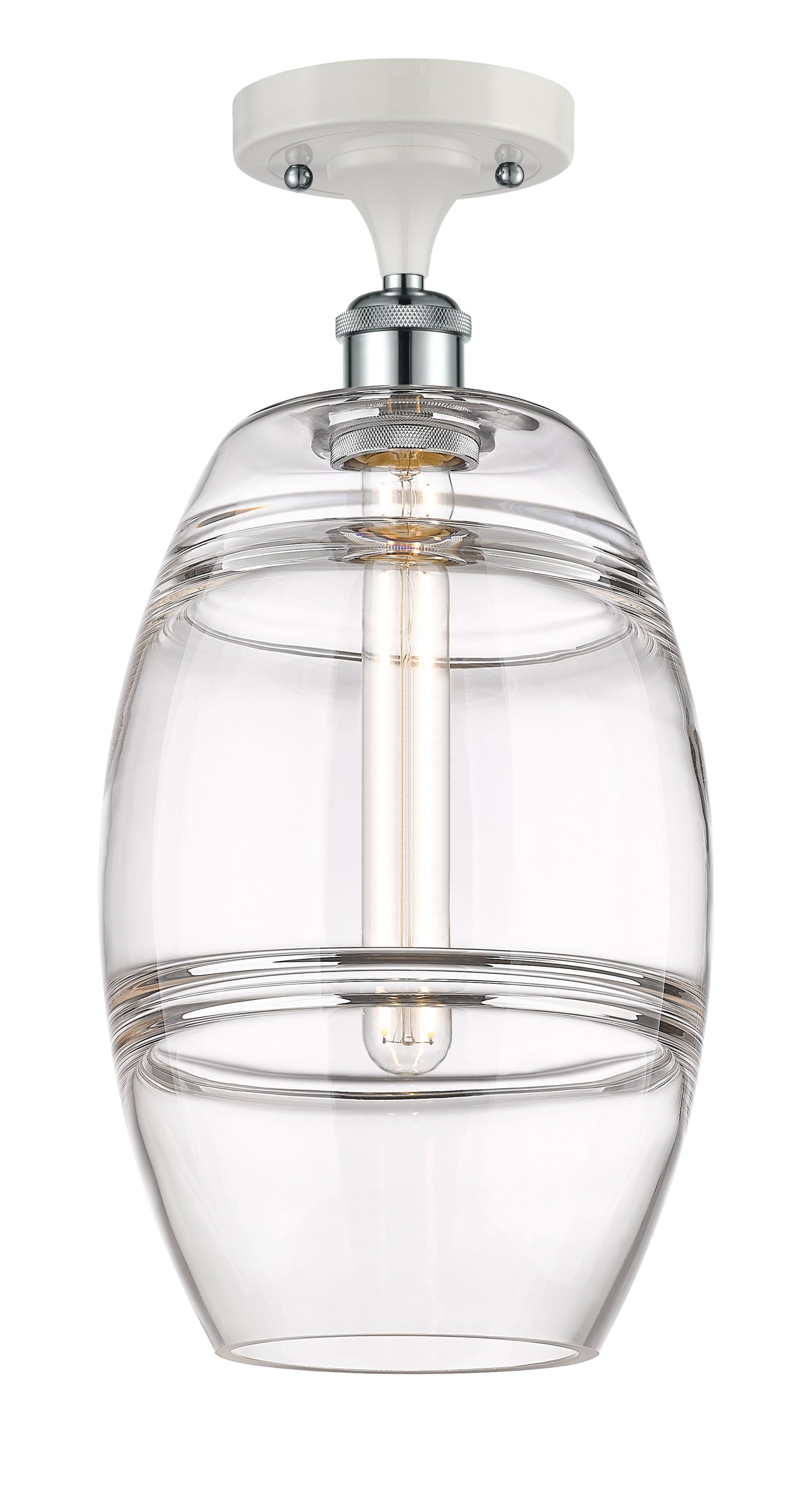 Ballston Semi-Flush Mount Cast Brass White