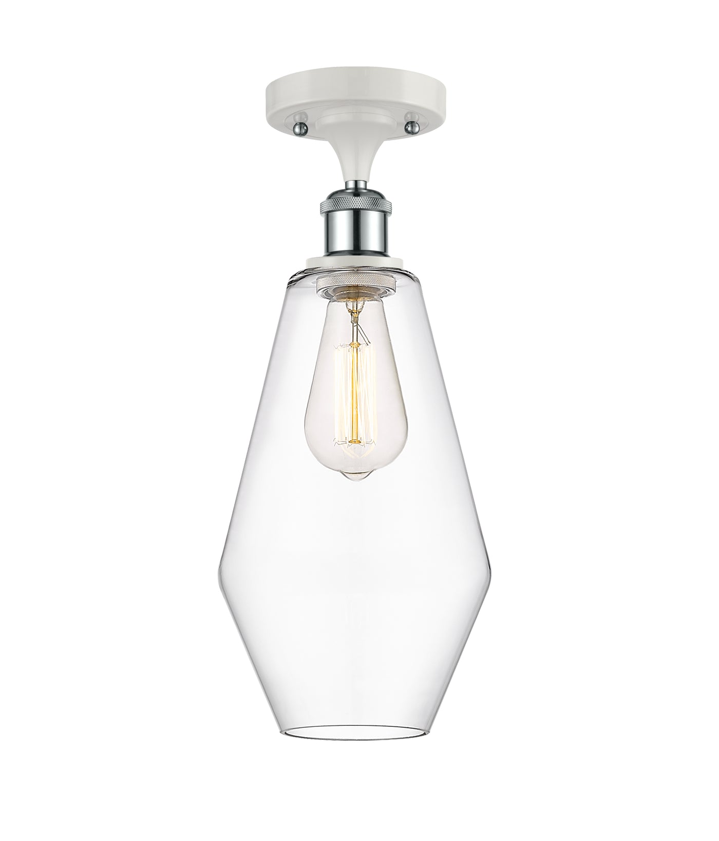Ballston Semi-Flush Mount White Chrome