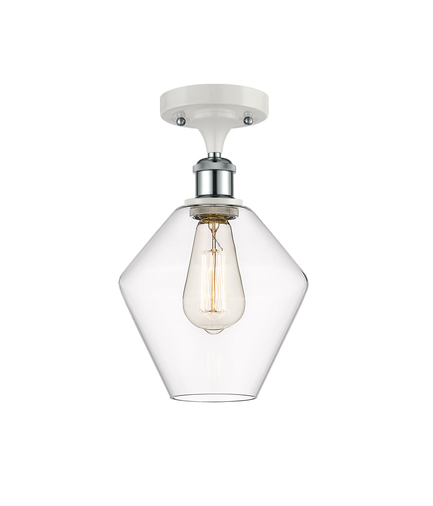 Ballston Semi-Flush Mount White Chrome