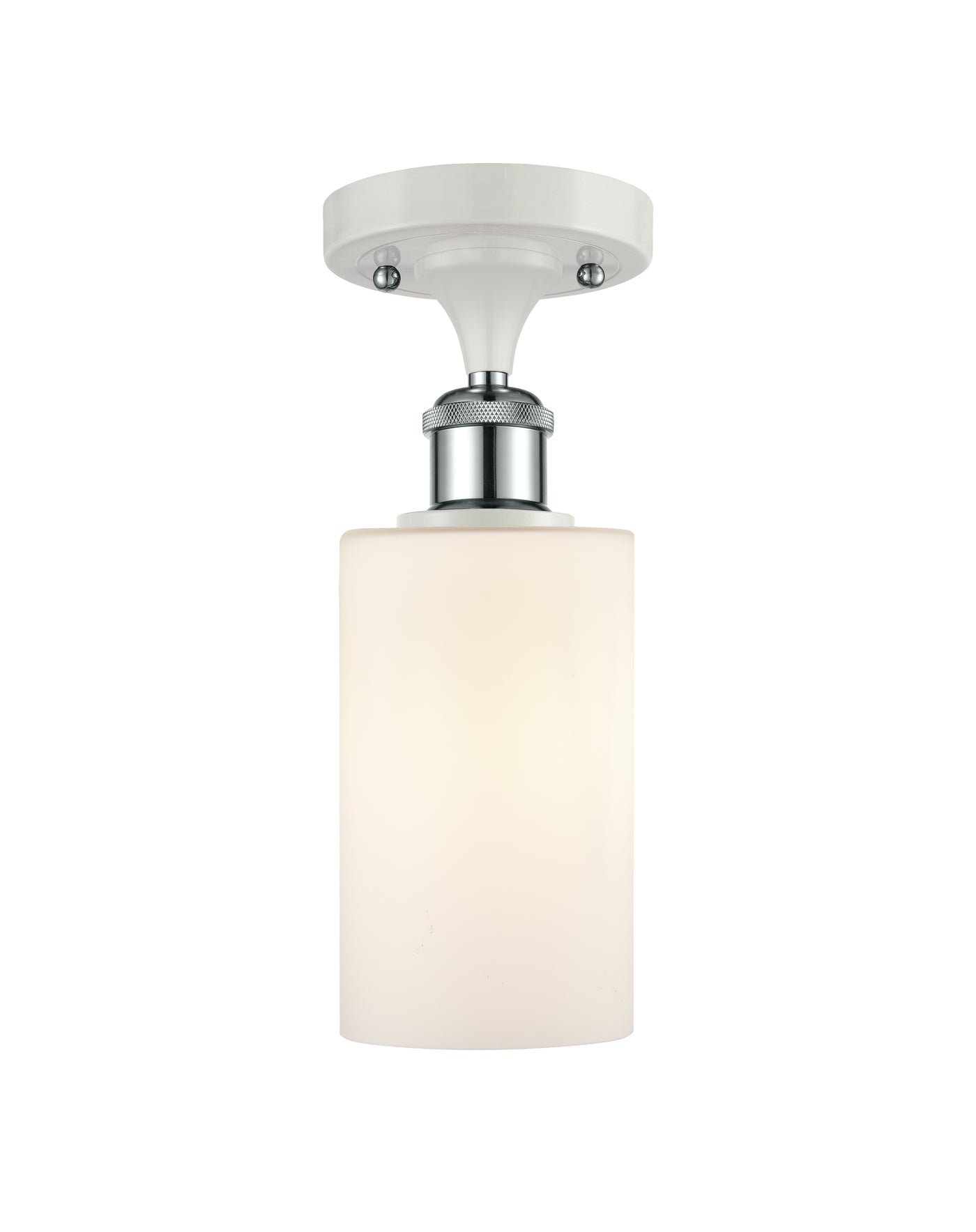 Ballston Semi-Flush Mount White Glass Chrome