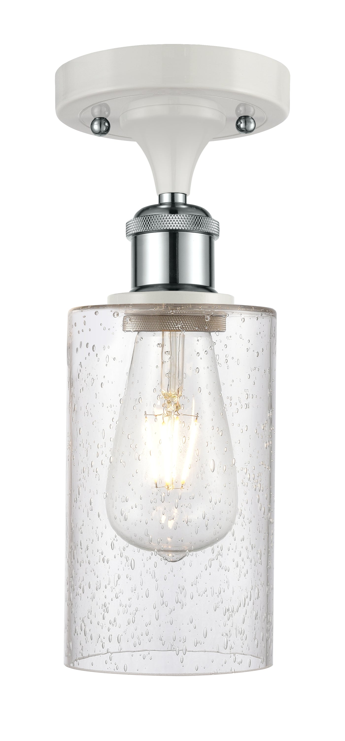 Ballston Semi-Flush Mount White Glass Chrome