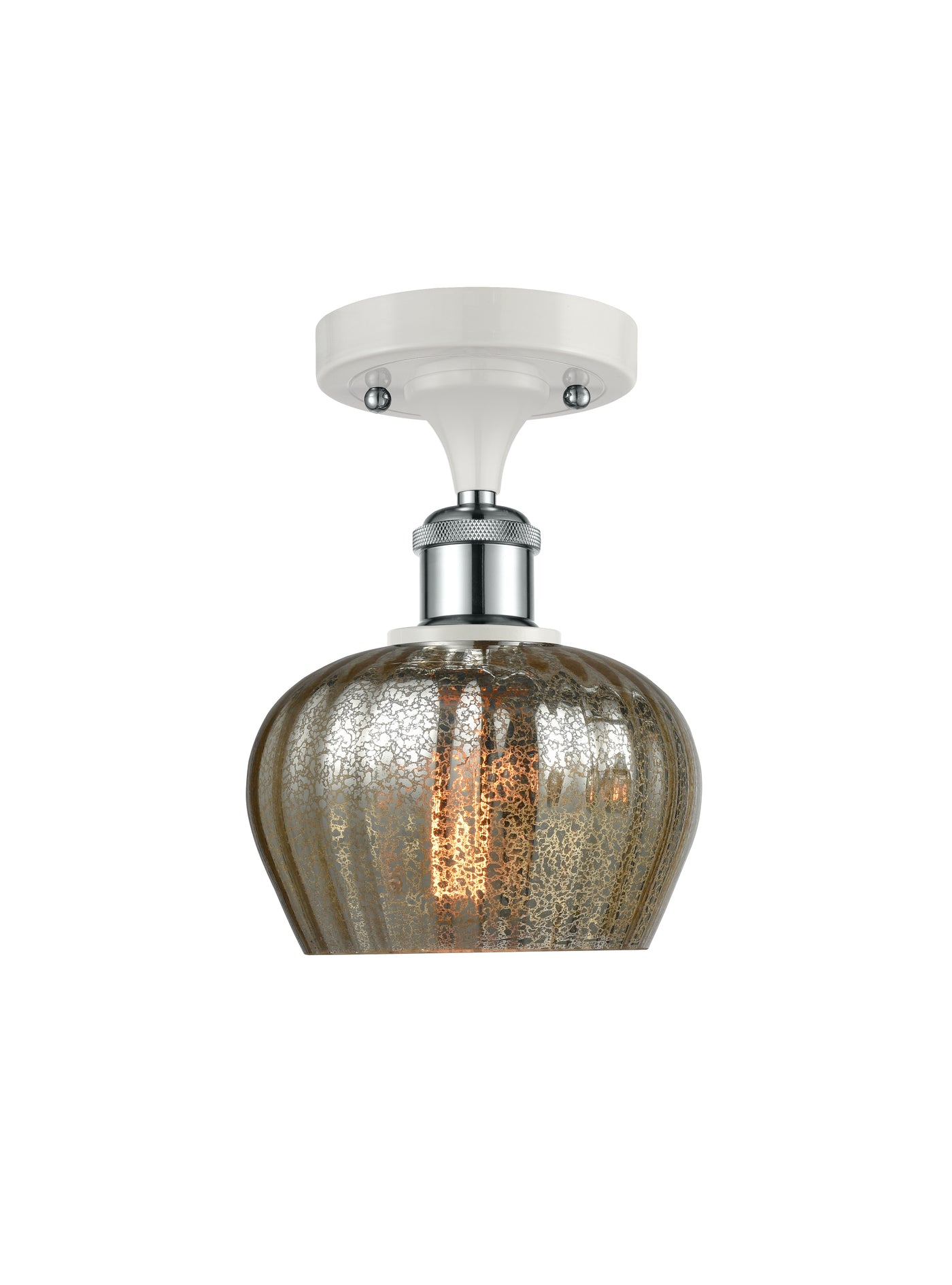 Ballston Semi-Flush Mount White Chrome