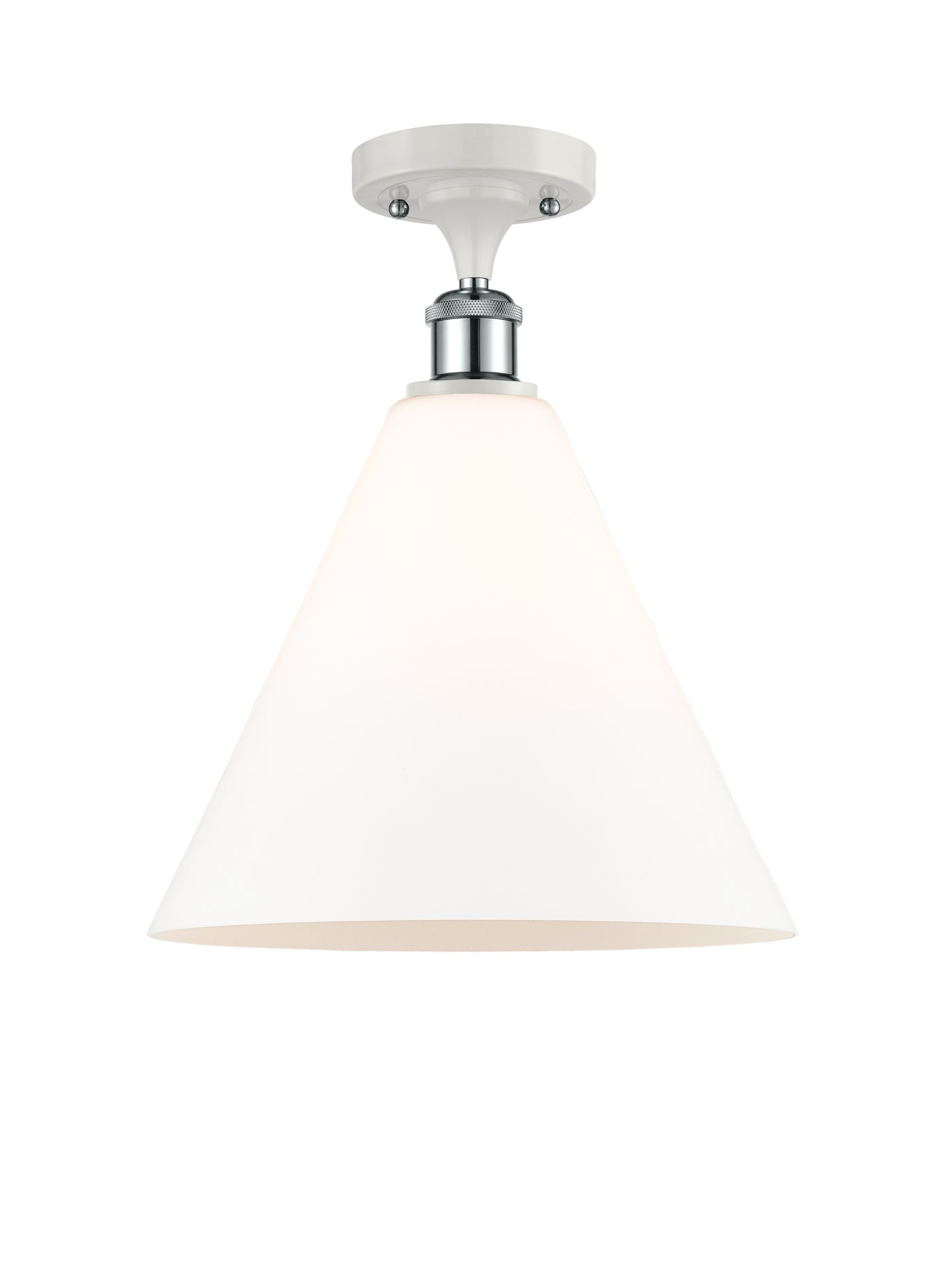Ballston Semi-Flush Mount White Chrome Brass