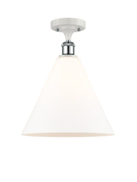 Ballston Semi-Flush Mount White Chrome Brass