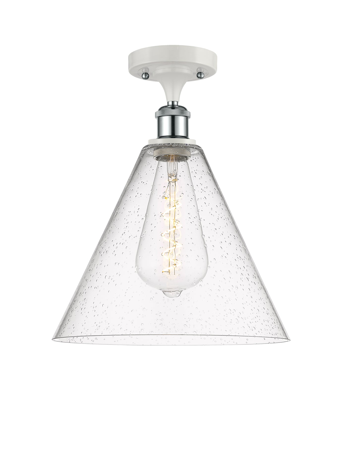 Ballston Semi-Flush Mount White Chrome Brass