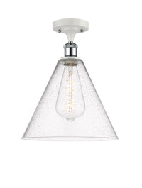 Ballston Semi-Flush Mount White Chrome Brass