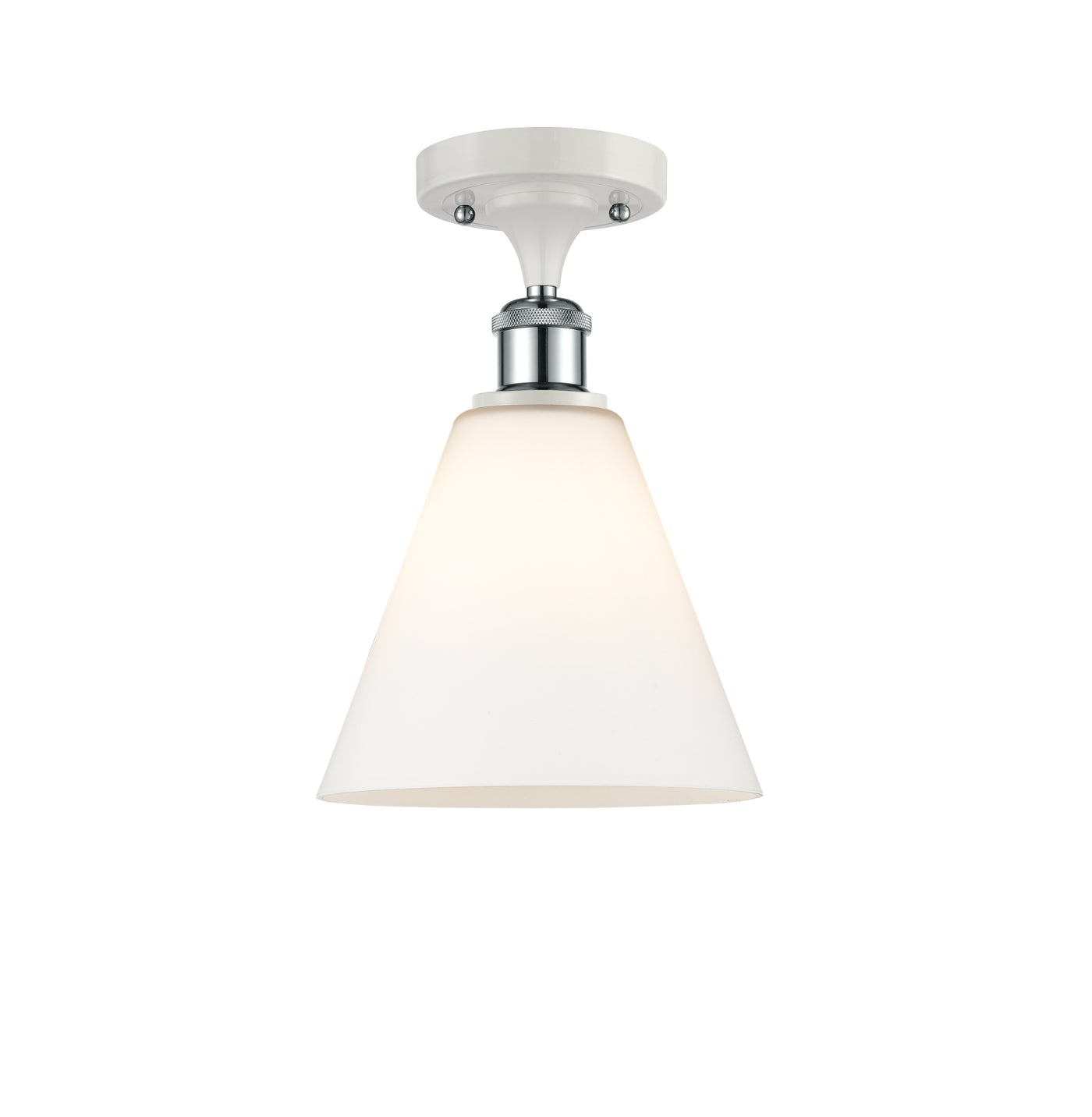 Ballston Semi-Flush Mount White Polished Chrome