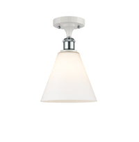 Ballston Semi-Flush Mount White Polished Chrome