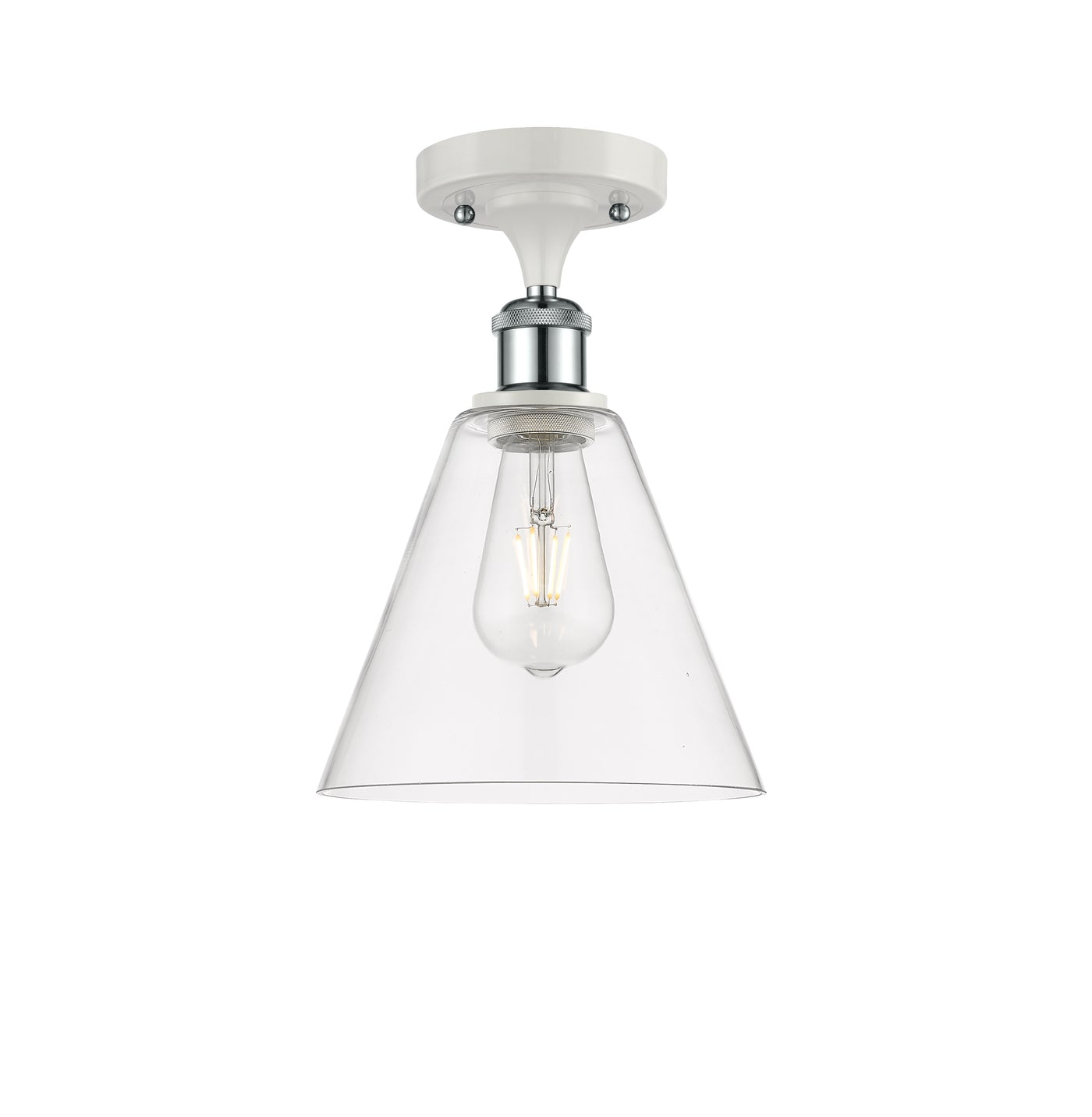 Ballston Semi-Flush Mount White Polished Chrome