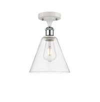 Ballston Semi-Flush Mount White Polished Chrome
