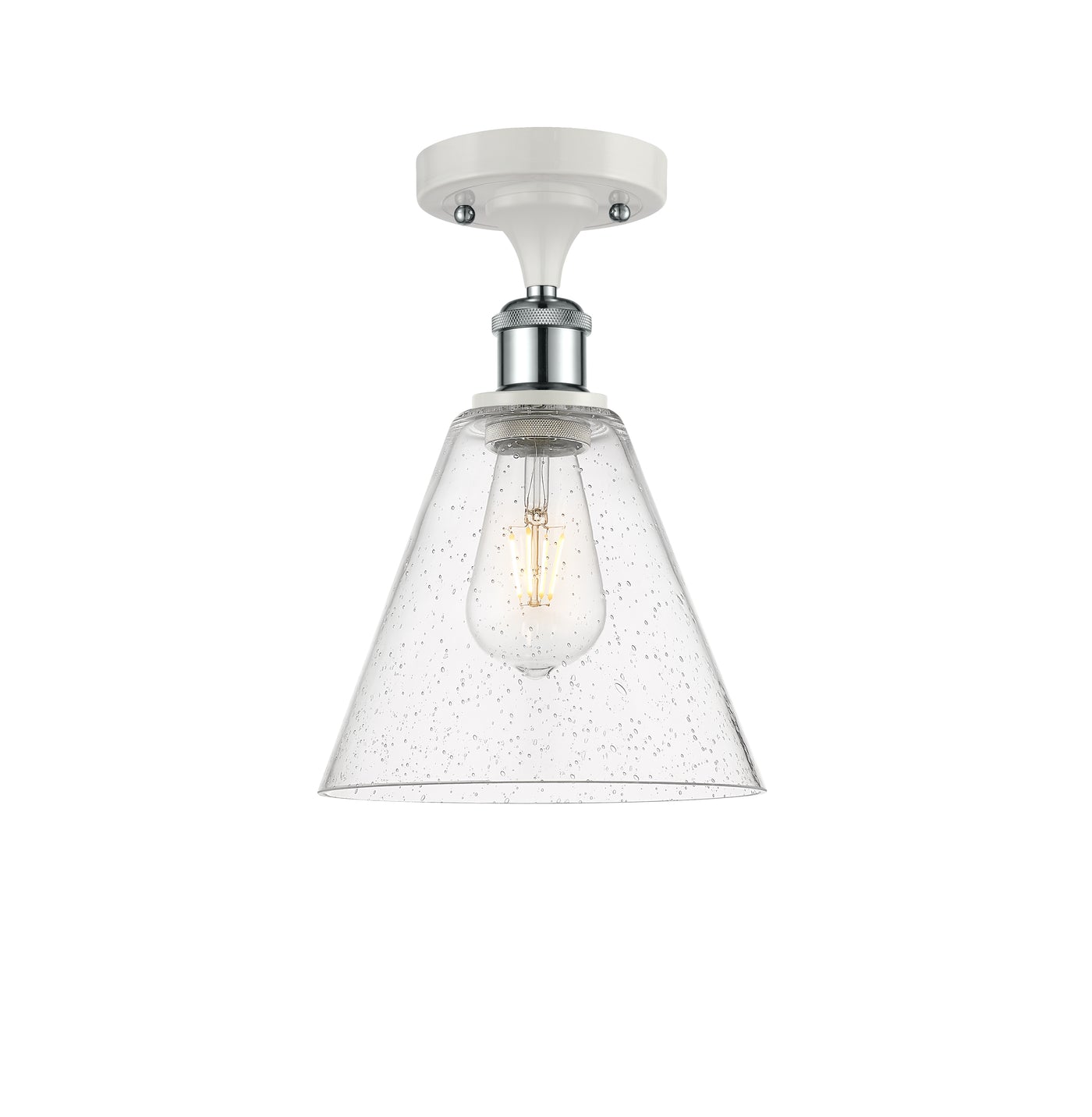 Ballston Semi-Flush Mount White Polished Chrome