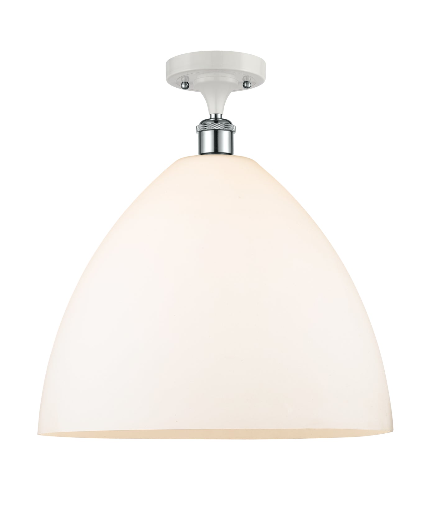 Ballston Semi-Flush Mount White Chrome Brass